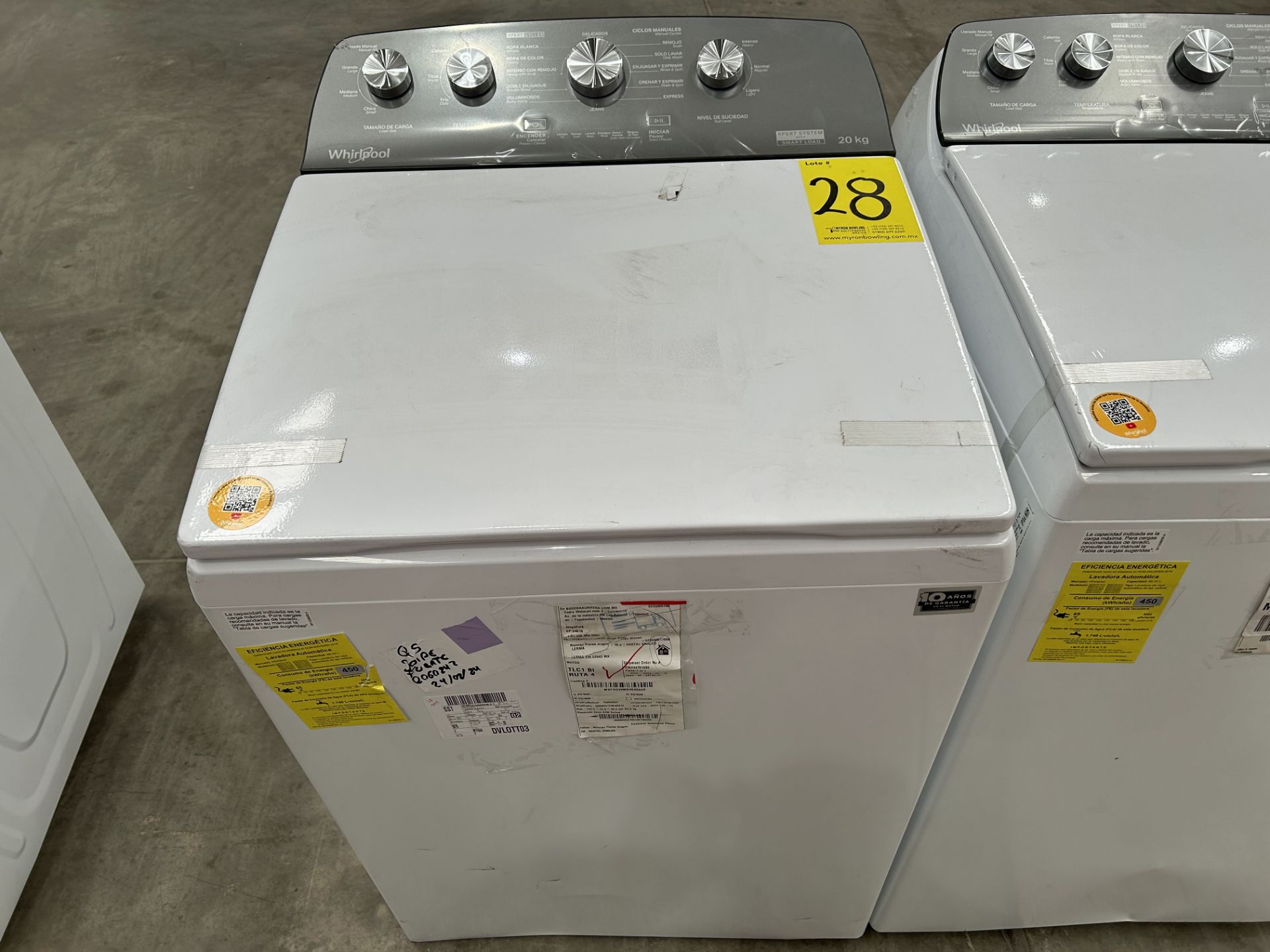 2 Lavadoras contiene: 1 Lavadora de 20 KG, Marca WHRIPOOL, Modelo 8MWTW2024MJM0, Serie 16138, Color - Image 4 of 8