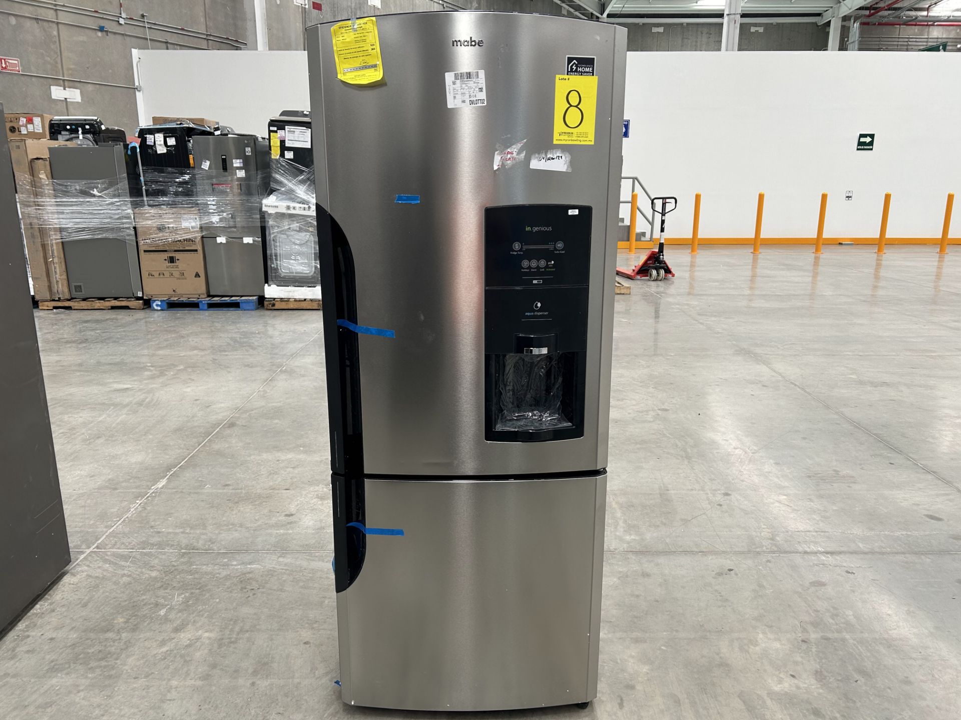 1 refrigerador con dispensador de agua Marca MABE, Modelo RMB520IBMRX, Serie 08447, Color GRIS (No