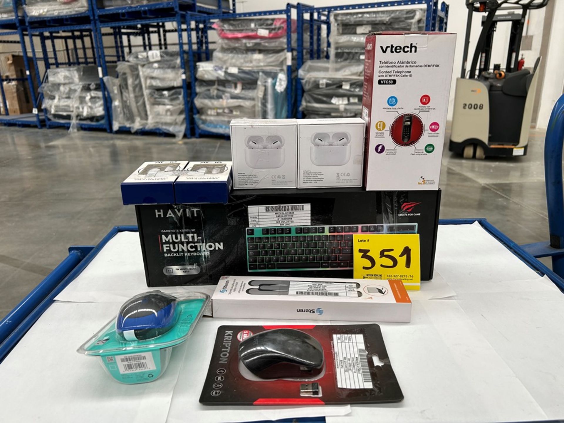 Lote de 10 artículos contiene: 2 teclado alámbricos HAVIT; 2 mouse inalámbricos LOGITECH, SELECT PO