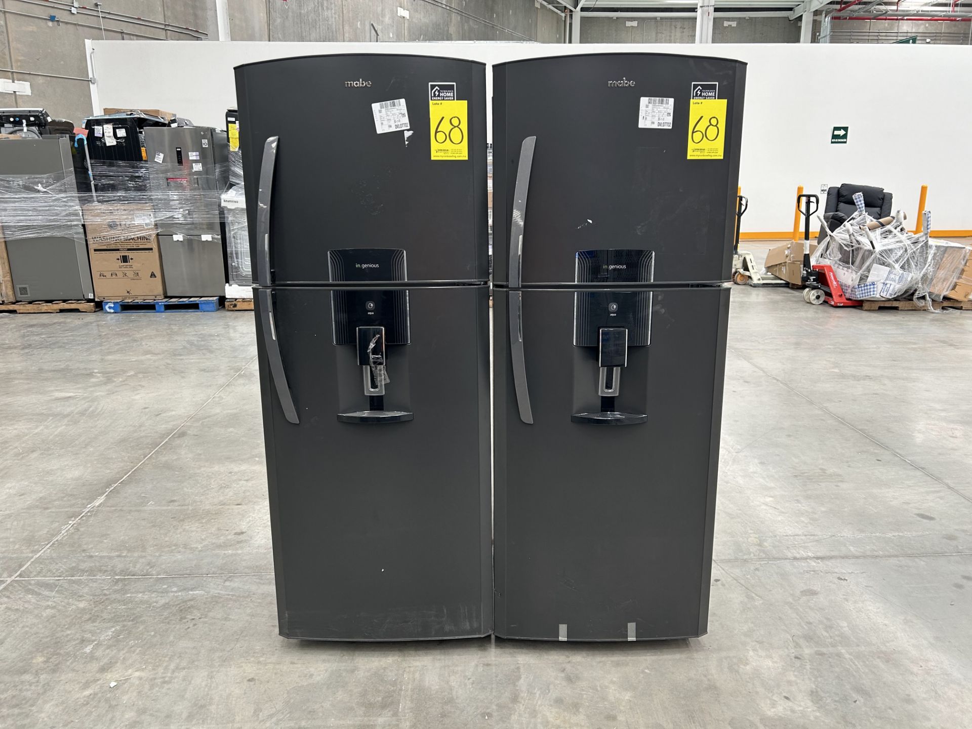 2 refrigeradores contiene: 1 refrigerador con dispensador de agua Marca MABE, Modelo RME360FDMRD, S