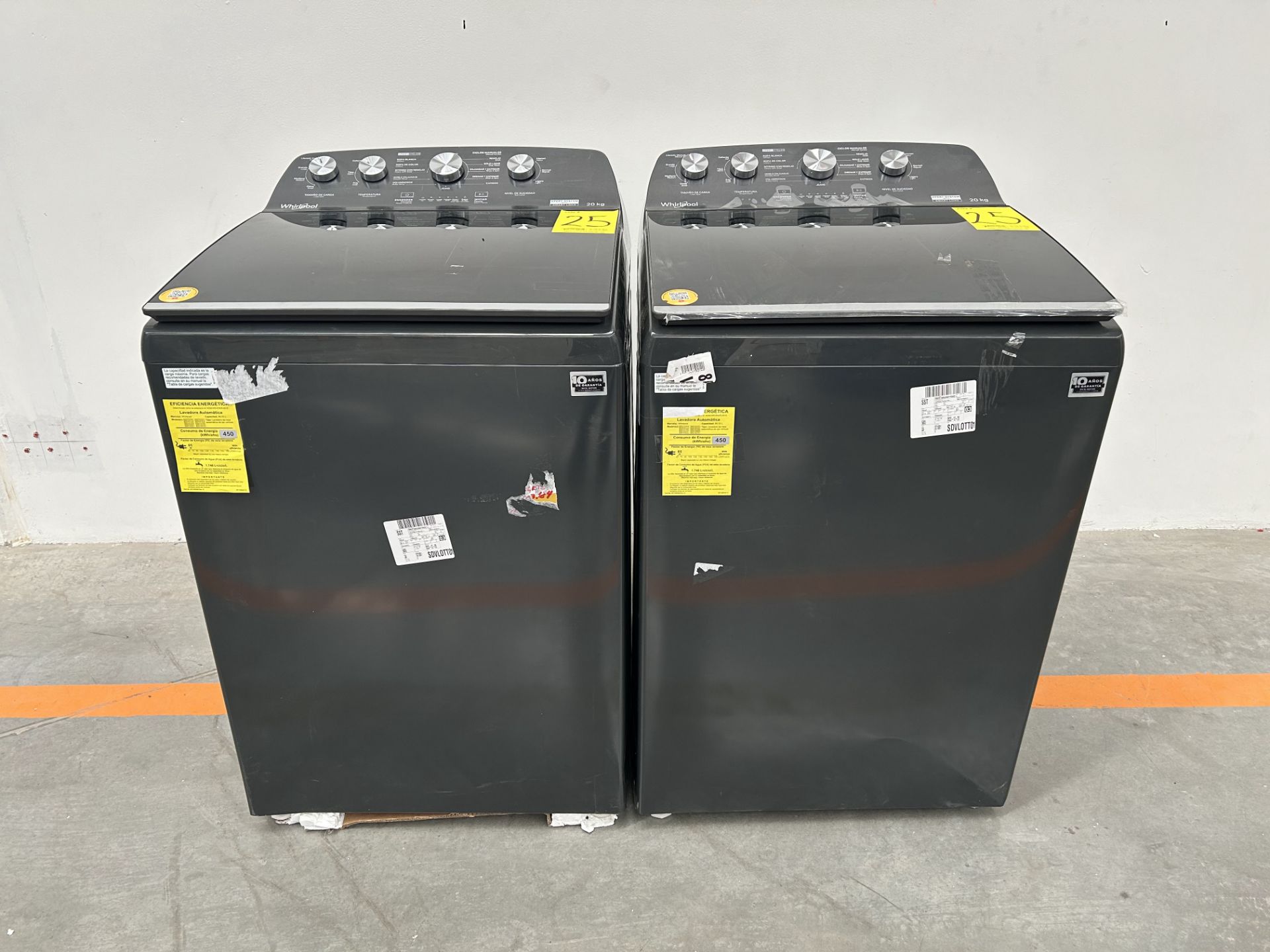 Lote de 2 lavadoras contiene: 1 Lavadora de 20 KG Marca WHIRPOOL, Modelo 8MWTW2024WLG0, Serie 19472