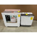 Lote de 2 Lavadoras contiene: 1 Lavadora de 18 KG Marca ATVIO, Modelo ATWTT181MX, Serie S0045, Colo