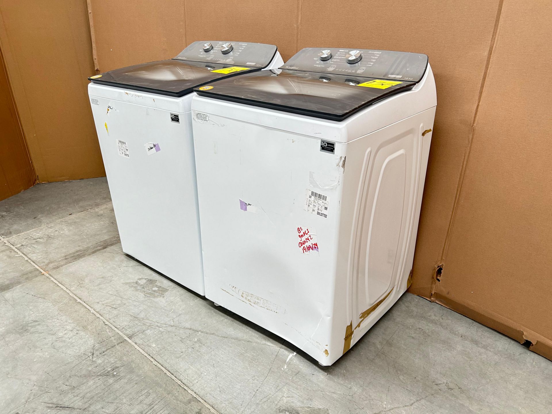 Lote de 2 Lavadoras contiene: 1 Lavadora de 18 KG Marca WHIRPOOL, Modelo 8MWTW1812WPM, Serie 672119 - Image 2 of 6