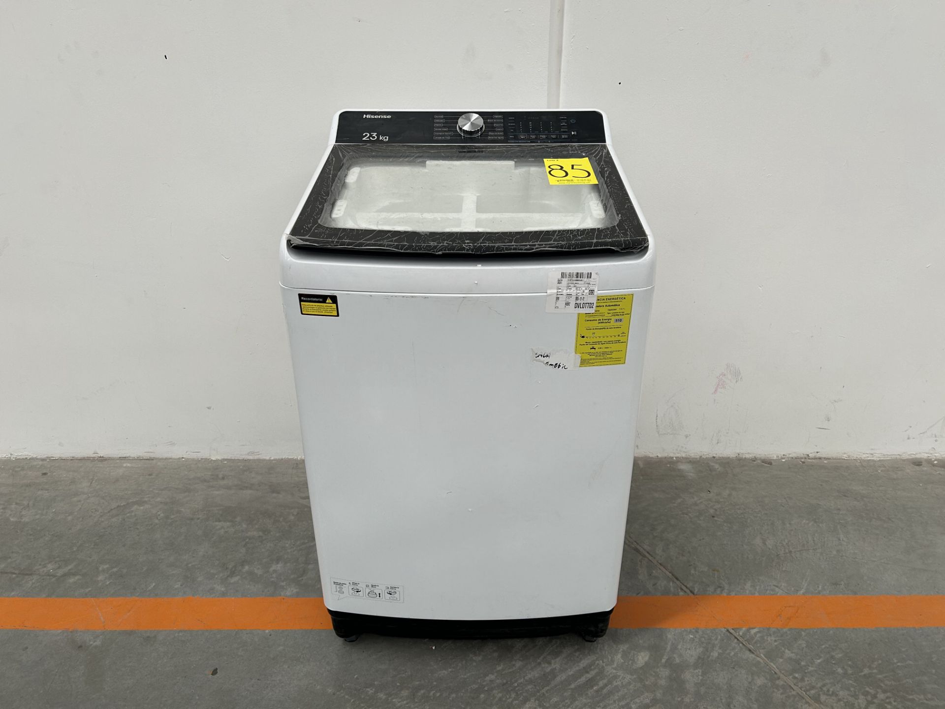 Lavadora de 23 KG Marca HISENSE, Modelo WT3T2323UW, Serie 140765, Color BLANCO (Equipo de devolució