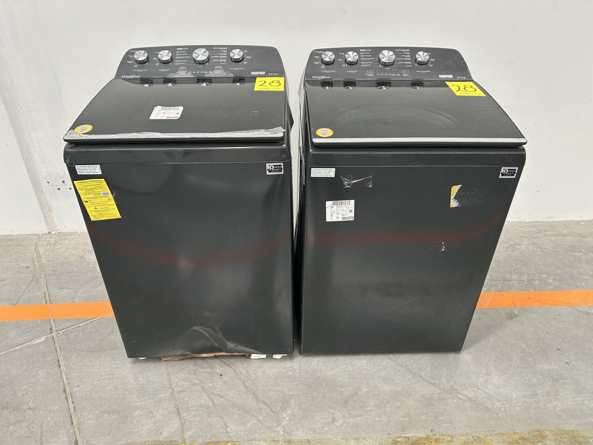 Lote de 2 lavadoras contiene: 1 Lavadora de 20 KG Marca WHIRPOOL, Modelo 8MWTW2024WLG0, Serie 97668