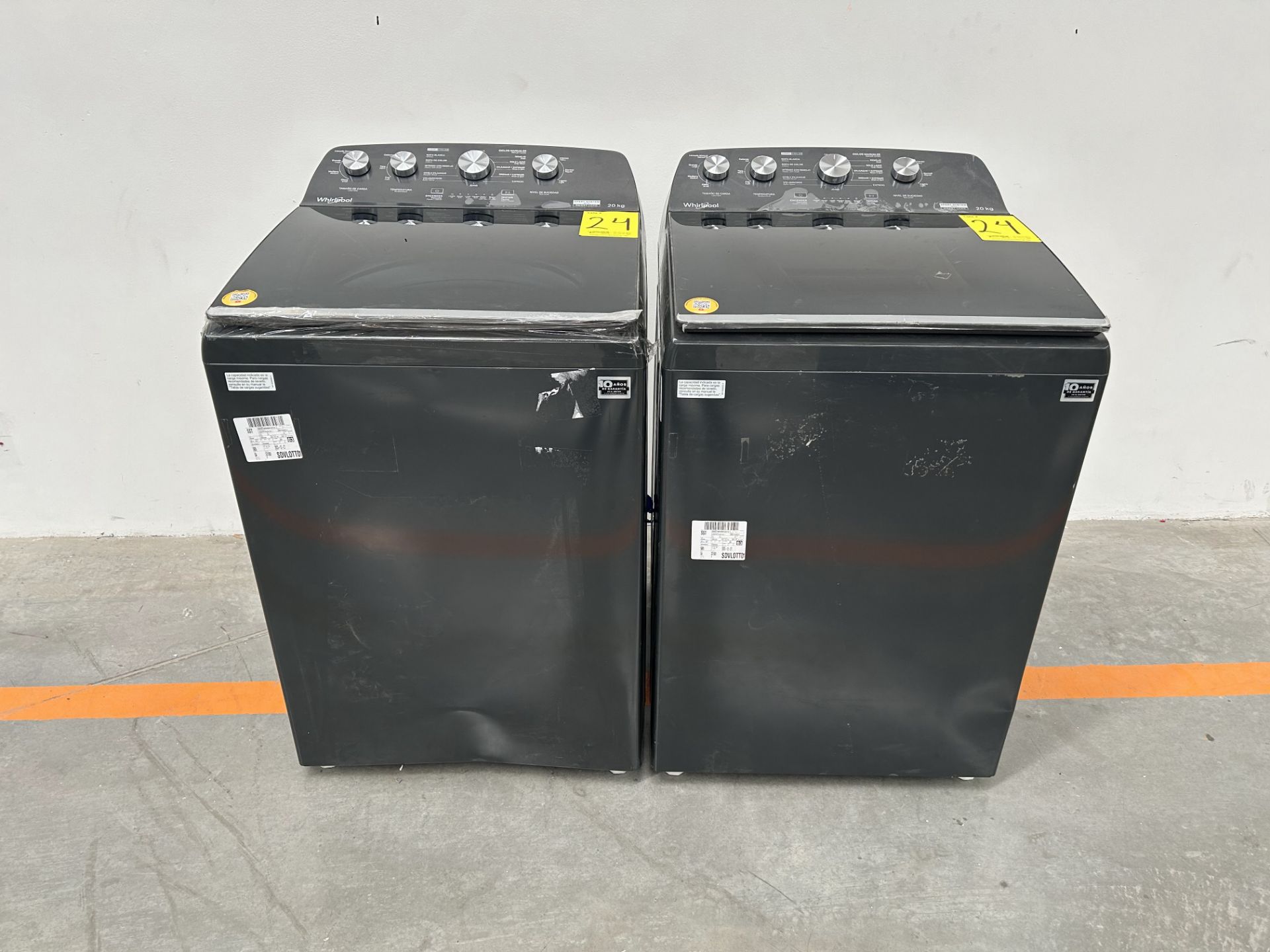 Lote de 2 lavadoras contiene: 1 Lavadora de 20 KG Marca WHIRPOOL, Modelo 8MWTW2024WLG0, Serie 03392