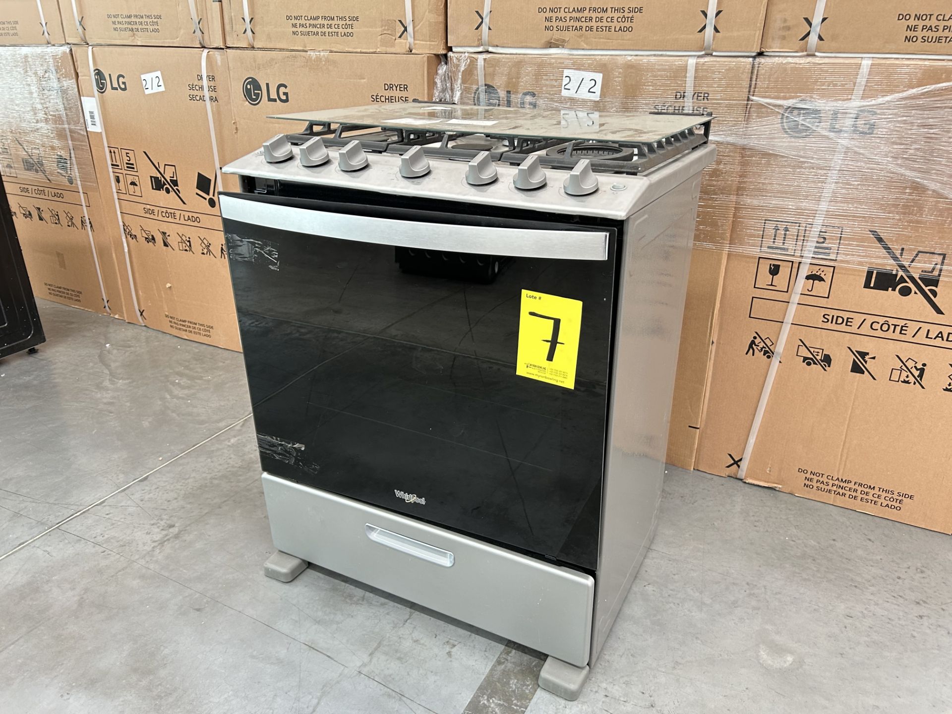 Estufa de 6 Quemadores Marca WHIRLPOOL Modelo WFR5000D00, Serie 471854, Color GRIS (Equipo de devol - Image 3 of 8