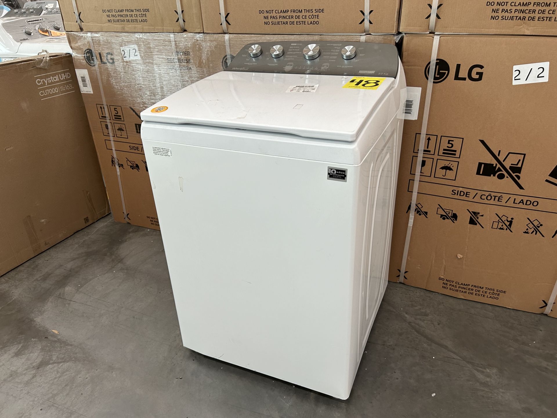 Lavadora de 22 Kg Marca WHIRLPOOL, Modelo 8MWTW2224PMM0, Serie 441994, Color BLANCO (Equipo de devo - Image 3 of 8