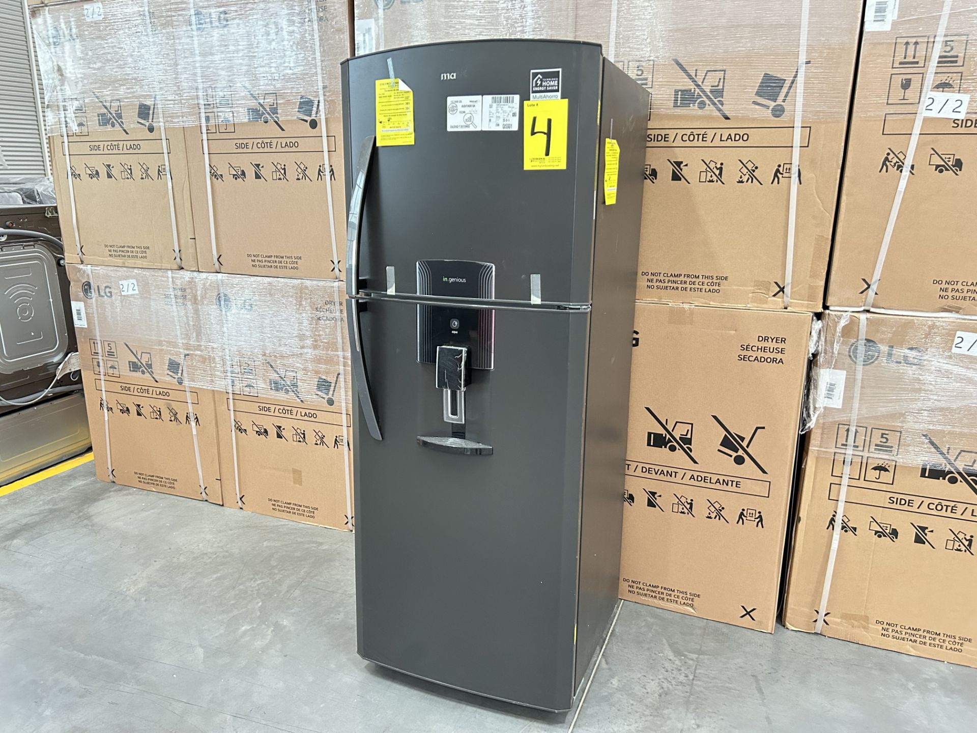 Refrigerador con dispensador de agua Marca MABE, Modelo RME360FDMRD0, Serie 803708, Color GRIS (Equ - Image 4 of 8