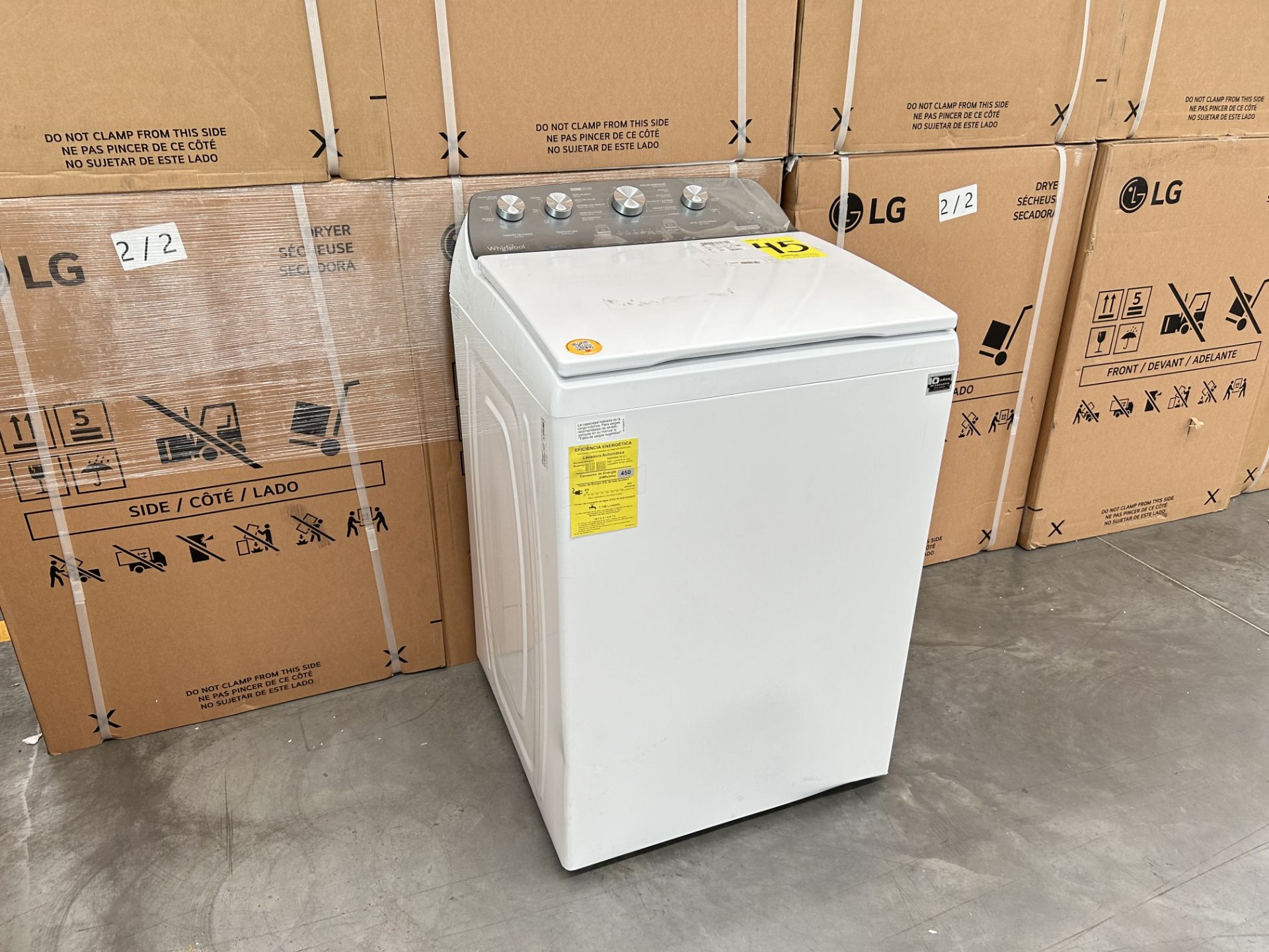 Lavadora de 22 Kg Marca WHIRLPOOL, Modelo 8MWTW2224PMM0, Serie 322615, Color BLANCO (Equipo de devo - Image 2 of 8