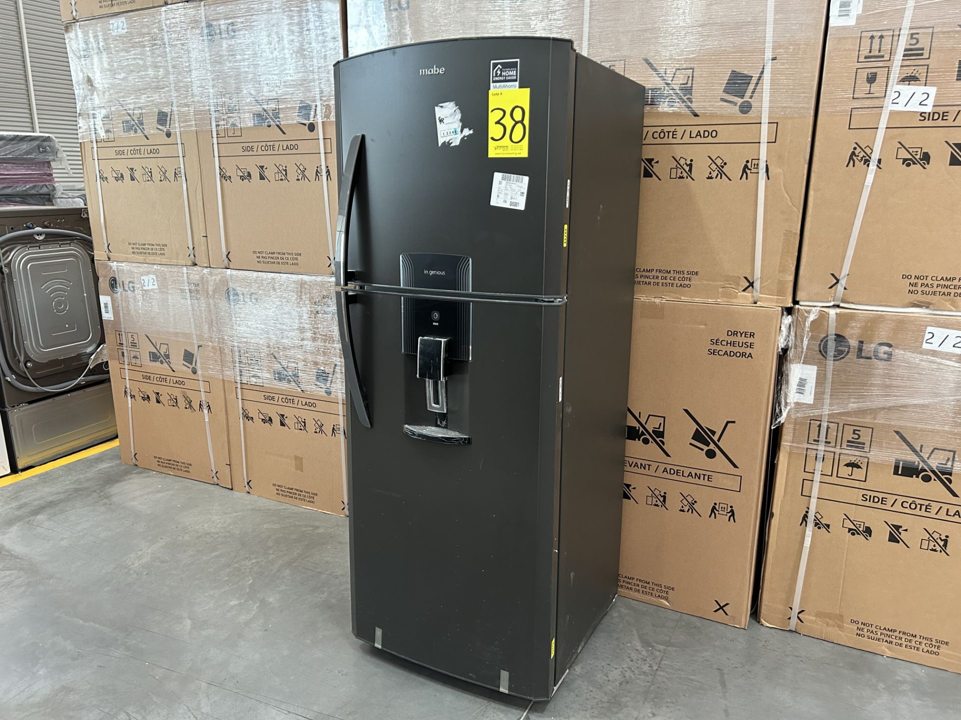 Refrigerador con dispensador de agua Marca MABE, Modelo RME360FDMRD0, Serie 710229, Color GRIS (Equ - Image 3 of 7