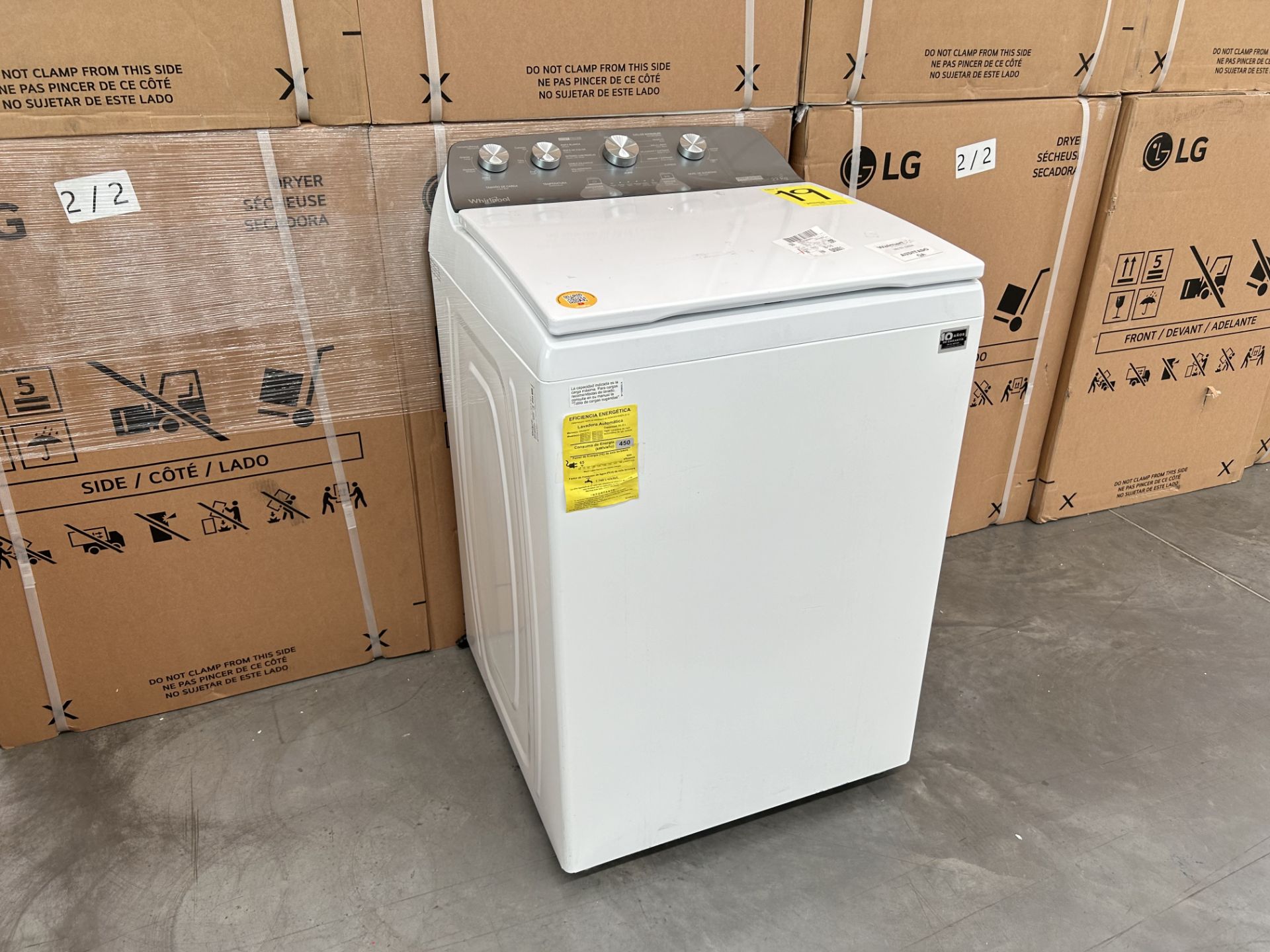 Lavadora de 22 Kg Marca WHIRLPOOL, Modelo 8MWTW2224PMM0, Serie 442083, Color BLANCO (Equipo de devo - Image 2 of 8