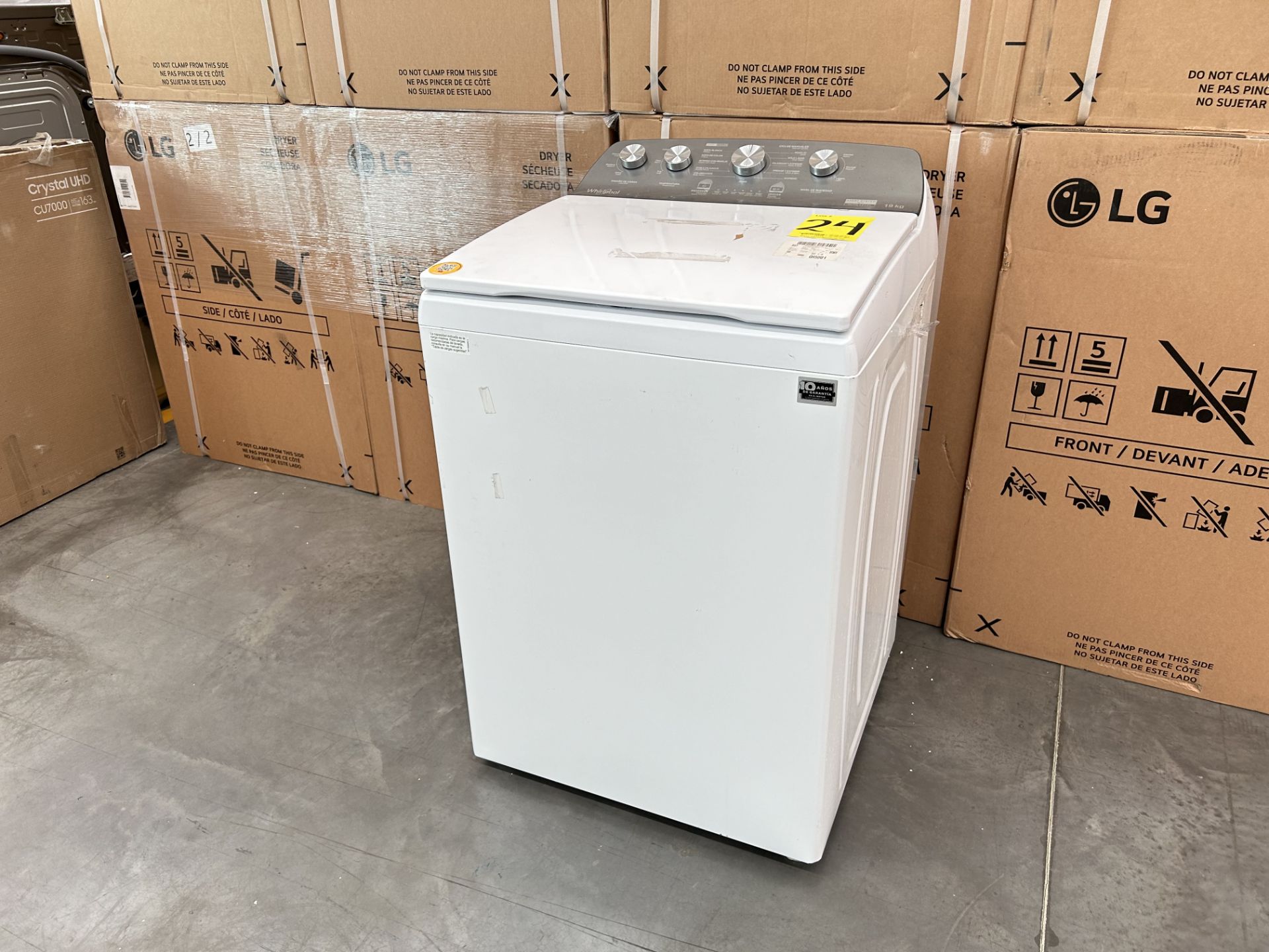 Lavadora de 19 Kg Marca WHIRLPOOL, Modelo 8MWTW1934MJM0, Serie 205944, Color BLANCO (Equipo de devo - Image 3 of 8