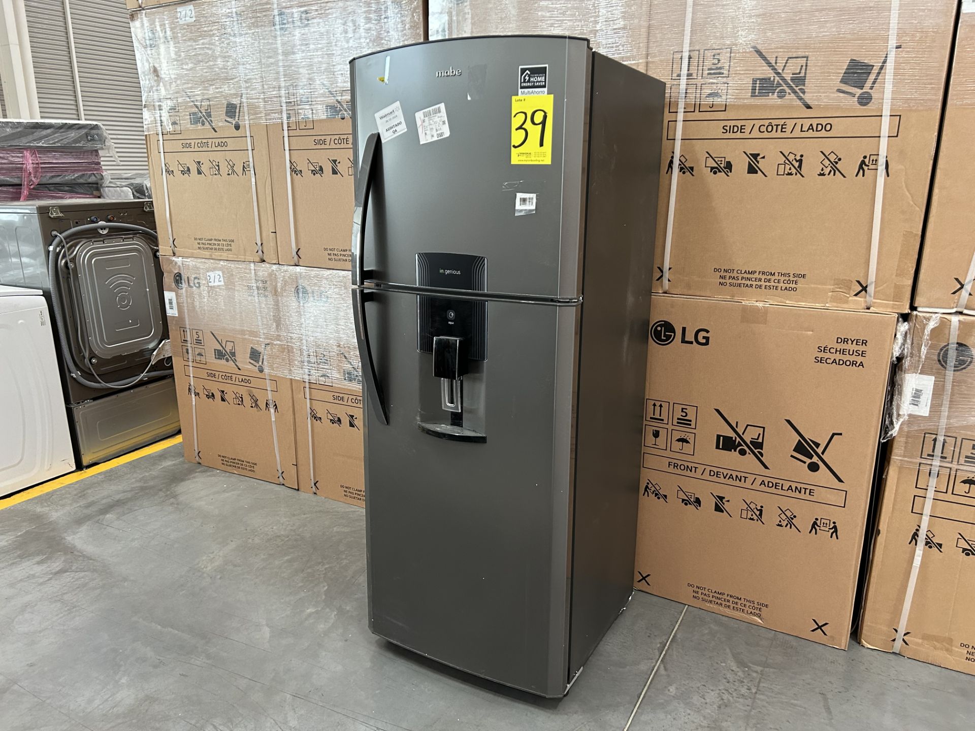 Refrigerador con dispensador de agua Marca MABE, Modelo RME360FDMRD0, Serie 801684, Color GRIS (Equ - Image 3 of 7