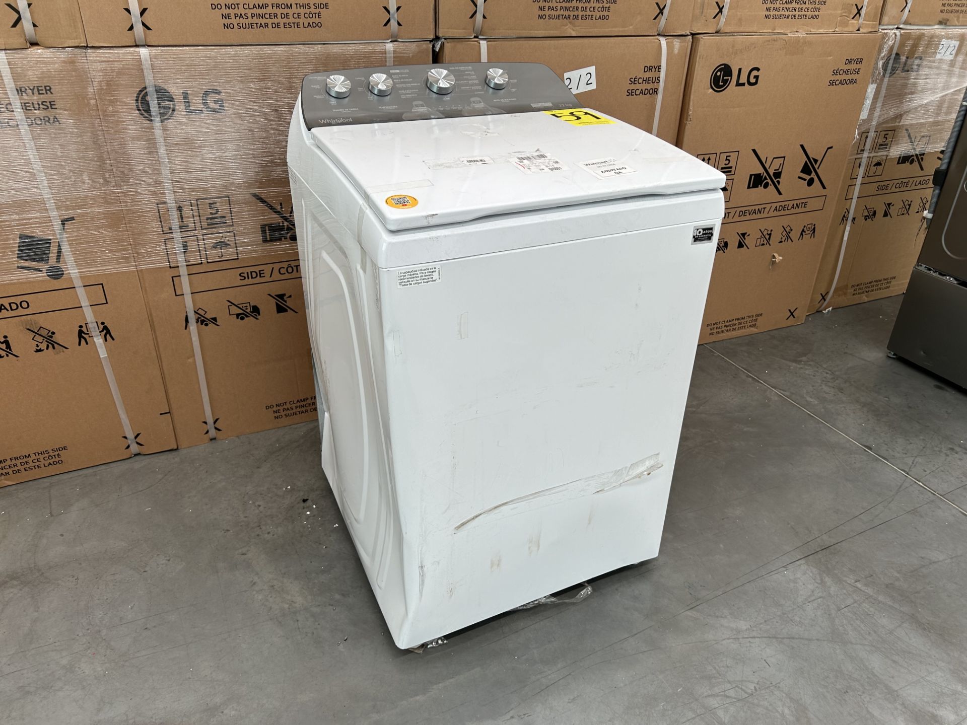 Lavadora de 22 Kg Marca WHIRLPOOL, Modelo 8MWTW2224PMM0, Serie 322565, Color BLANCO (Equipo de devo - Image 2 of 8