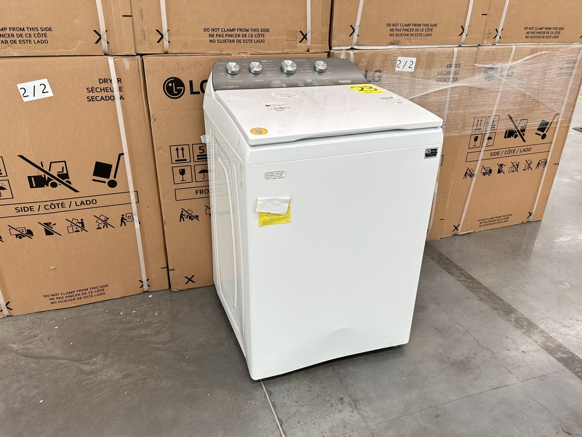 Lavadora de 22 Kg Marca WHIRLPOOL, Modelo 8MWTW2224PMM0, Serie 442079, Color BLANCO (Equipo de devo - Image 2 of 8