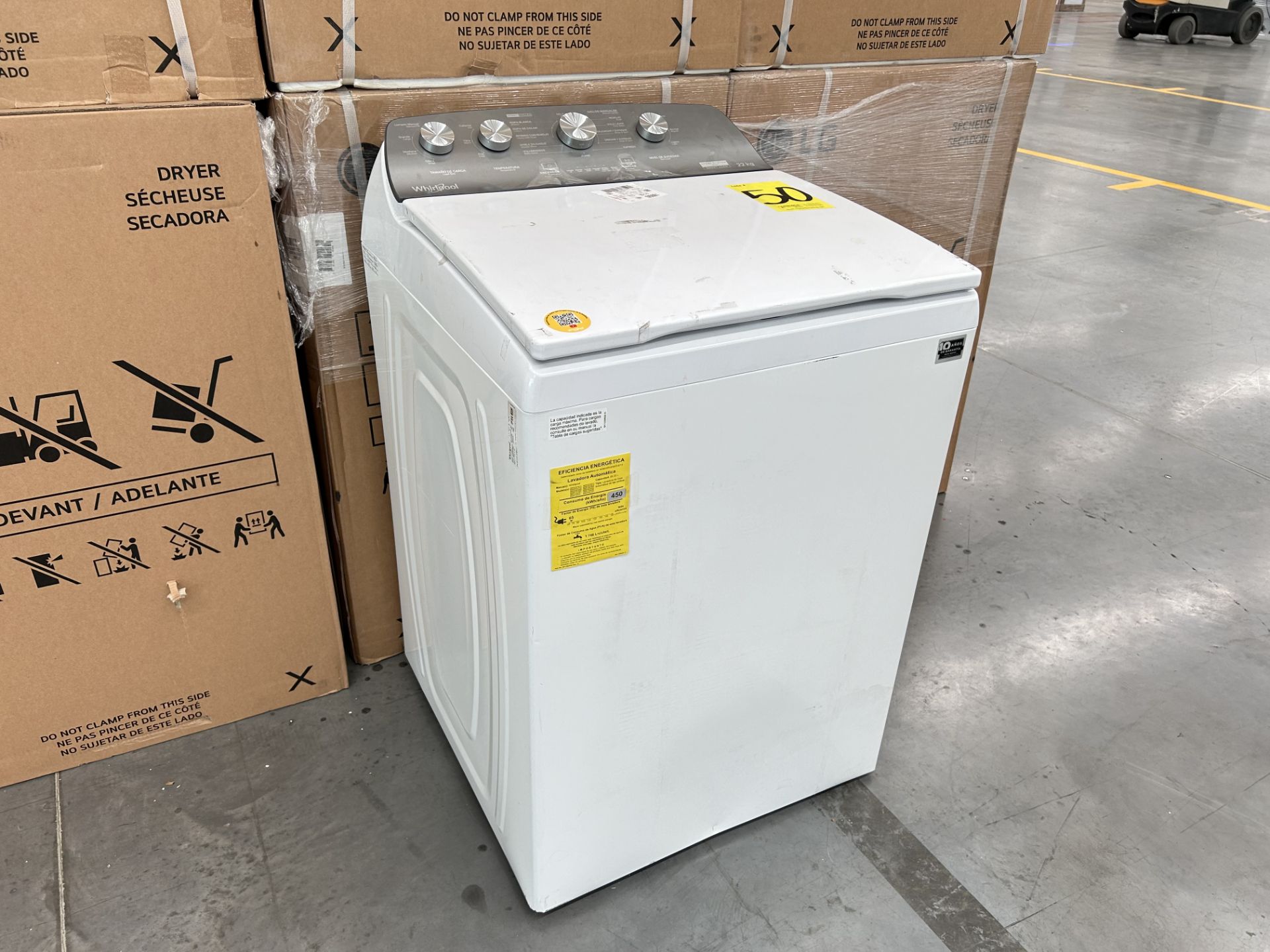 Lavadora de 22 Kg Marca WHIRLPOOL, Modelo 8MWTW2224PMM0, Serie 442899, Color BLANCO (Equipo de devo - Image 2 of 8