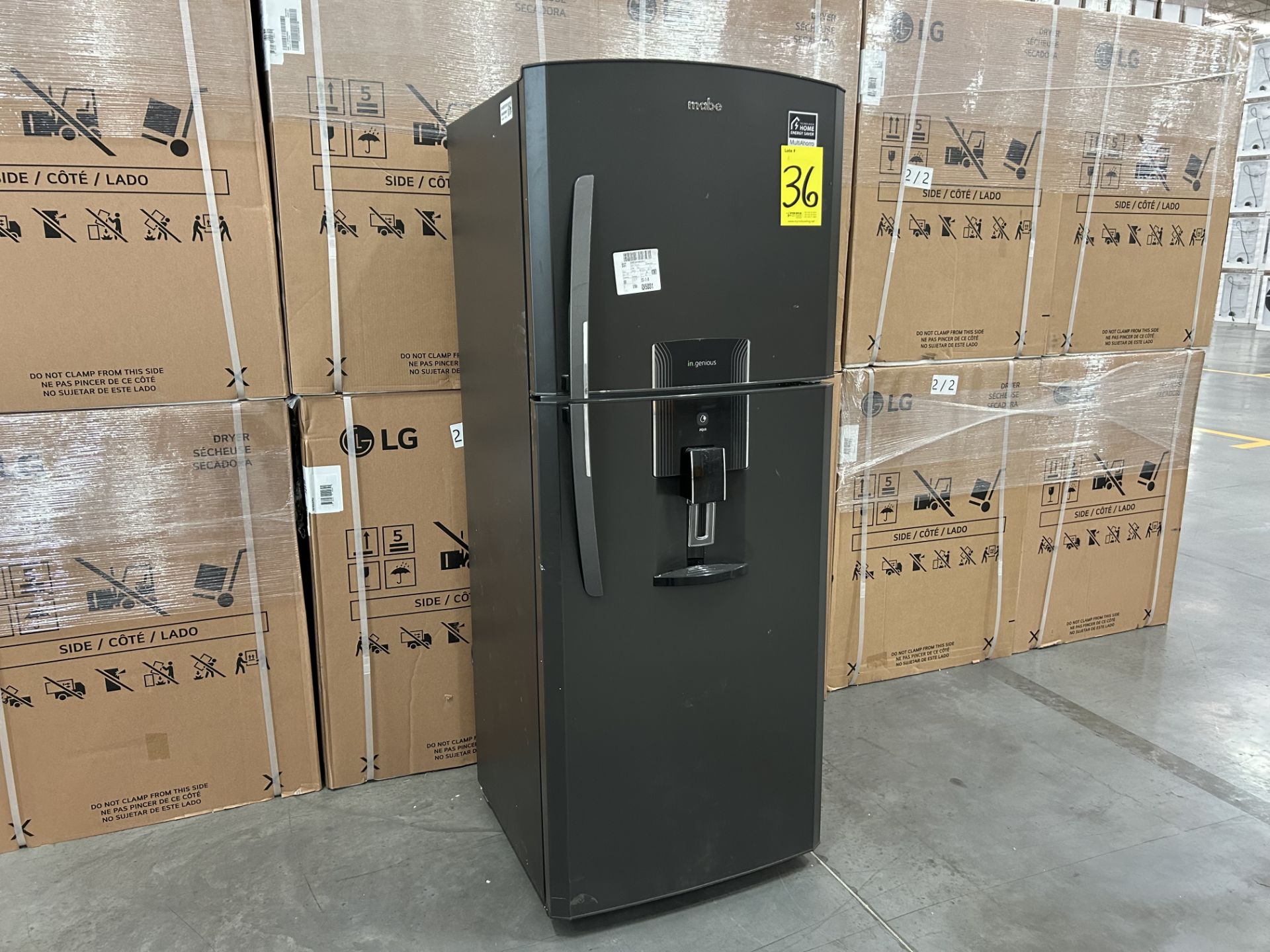 Refrigerador con dispensador de agua Marca MABE, Modelo RME360FDMRD0, Serie 814861, Color GRIS (Equ - Image 2 of 7