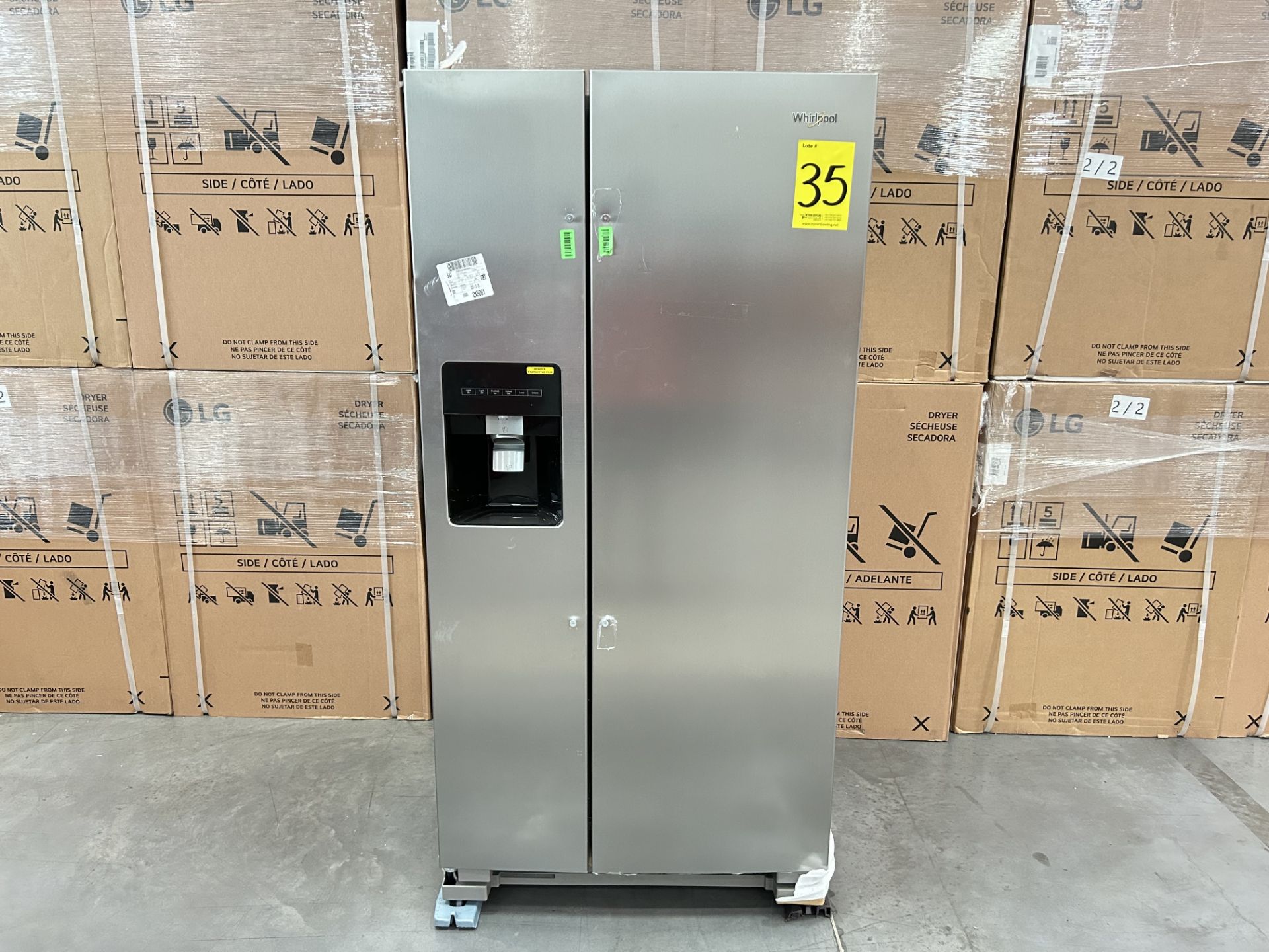 Refrigerador con dispensador de agua Marca WHIRLPOOL, Modelo WD2620S, Serie 310290, Color GRIS (Equ