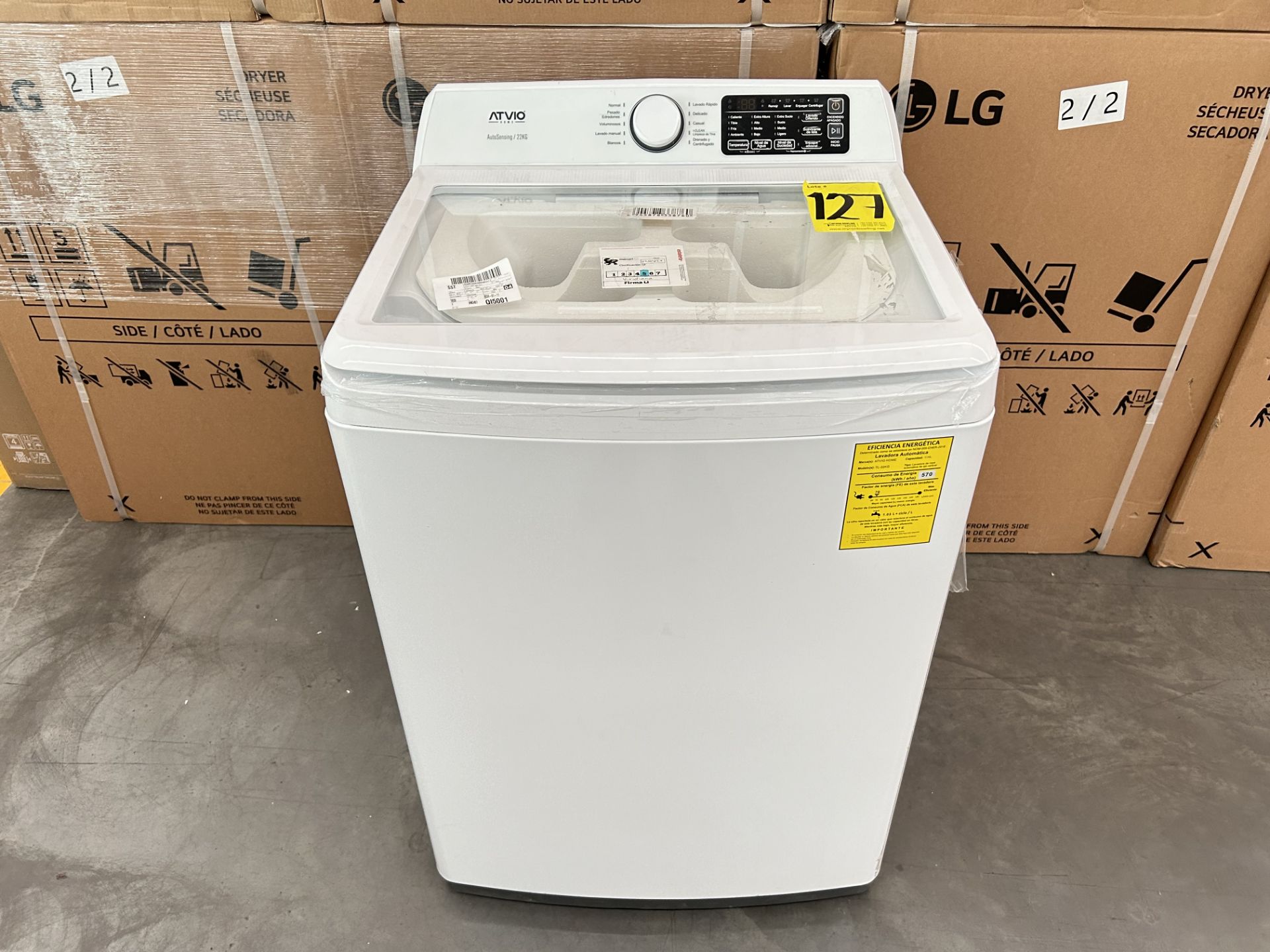 Lavadora de 22 Kg Marca ATVIO, Modelo TL22KG, Serie R00066, Color BLANCO (Equipo de devolución)