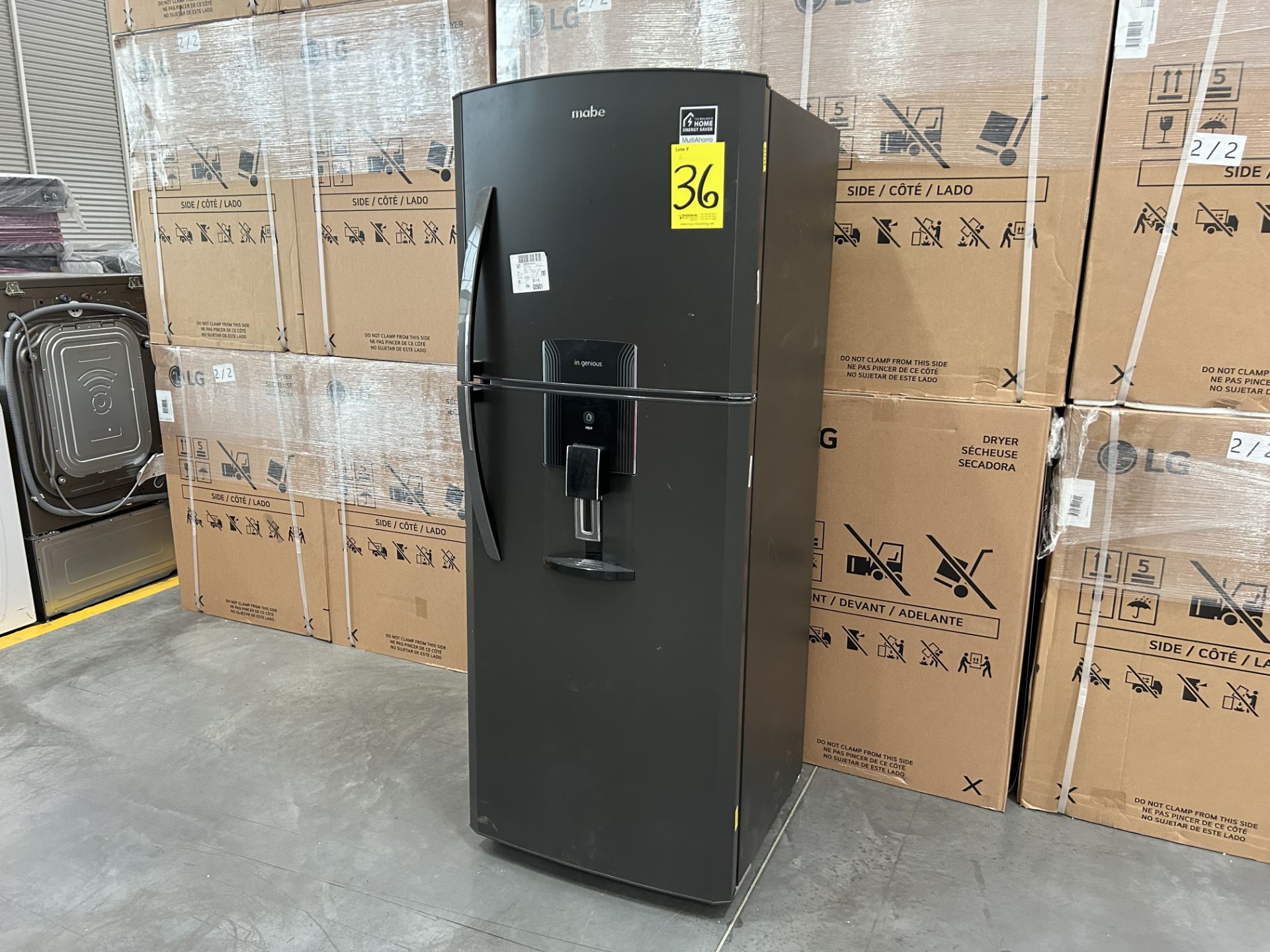 Refrigerador con dispensador de agua Marca MABE, Modelo RME360FDMRD0, Serie 814861, Color GRIS (Equ - Image 3 of 7