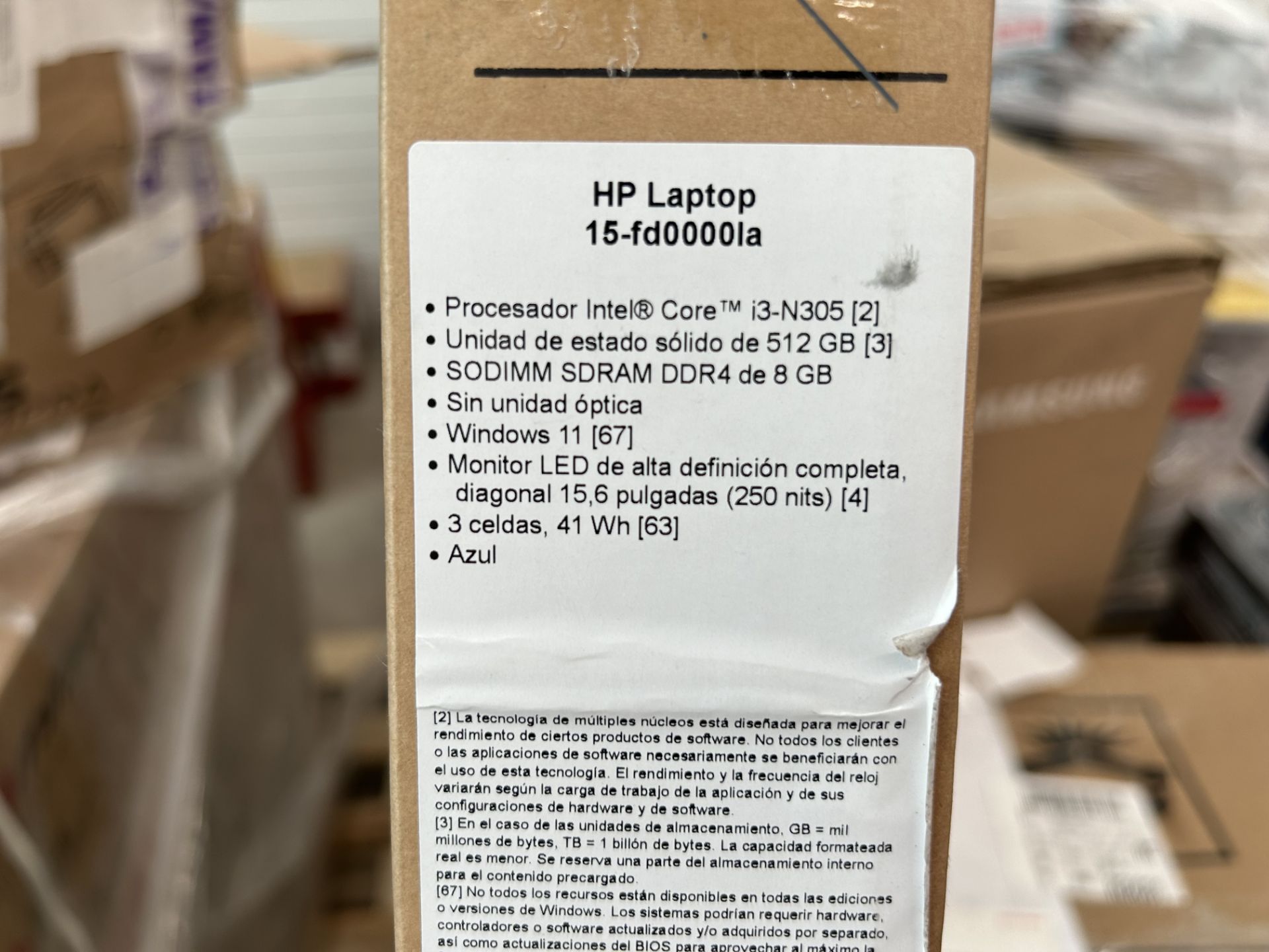 Computadora HP Modelo 15-FD0000LA, Serie 5CD345JXCM, Core i3, 8 Gb RAM, 512 Gb Almacenamiento, Colo - Image 7 of 9