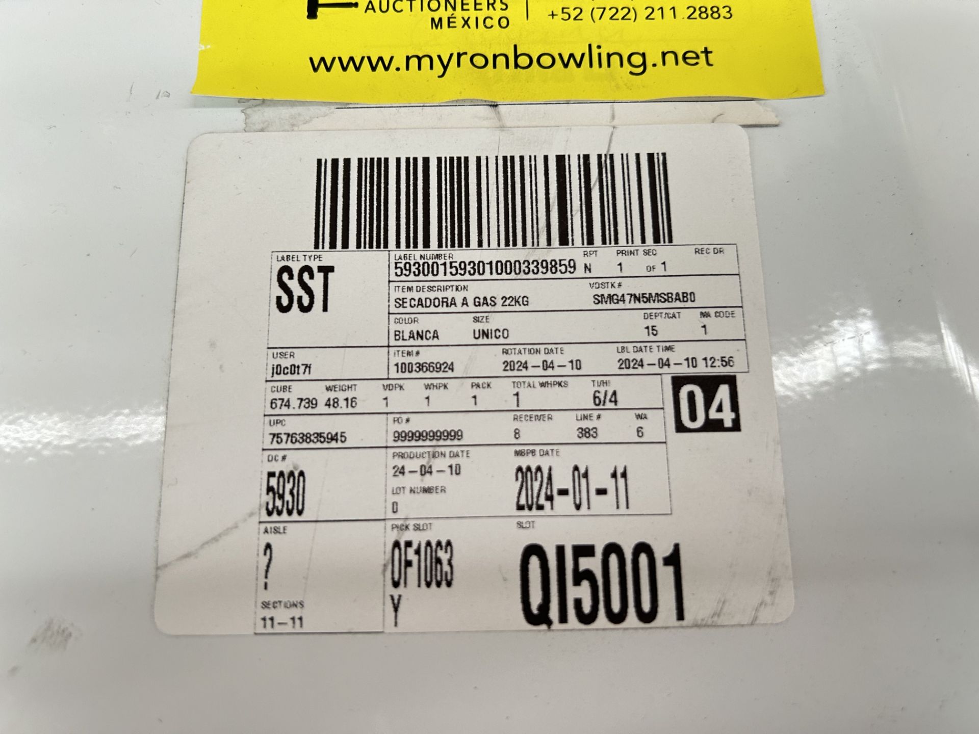 Combo Lavadora y Secadora, Contiene: 1 Lavadora de 17 Kg Marca MABE, Modelo LMA77113CBAB04, Serie S - Image 9 of 11