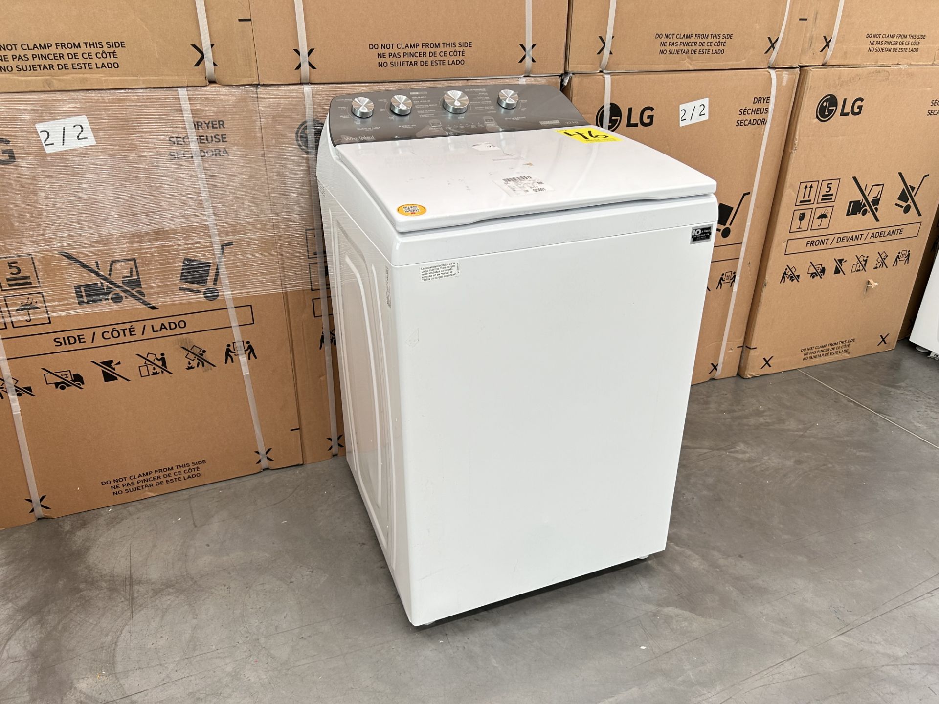 Lavadora de 22 Kg Marca WHIRLPOOL, Modelo 8MWTW2224PMM0, Serie 671429, Color BLANCO (Equipo de devo - Image 2 of 8