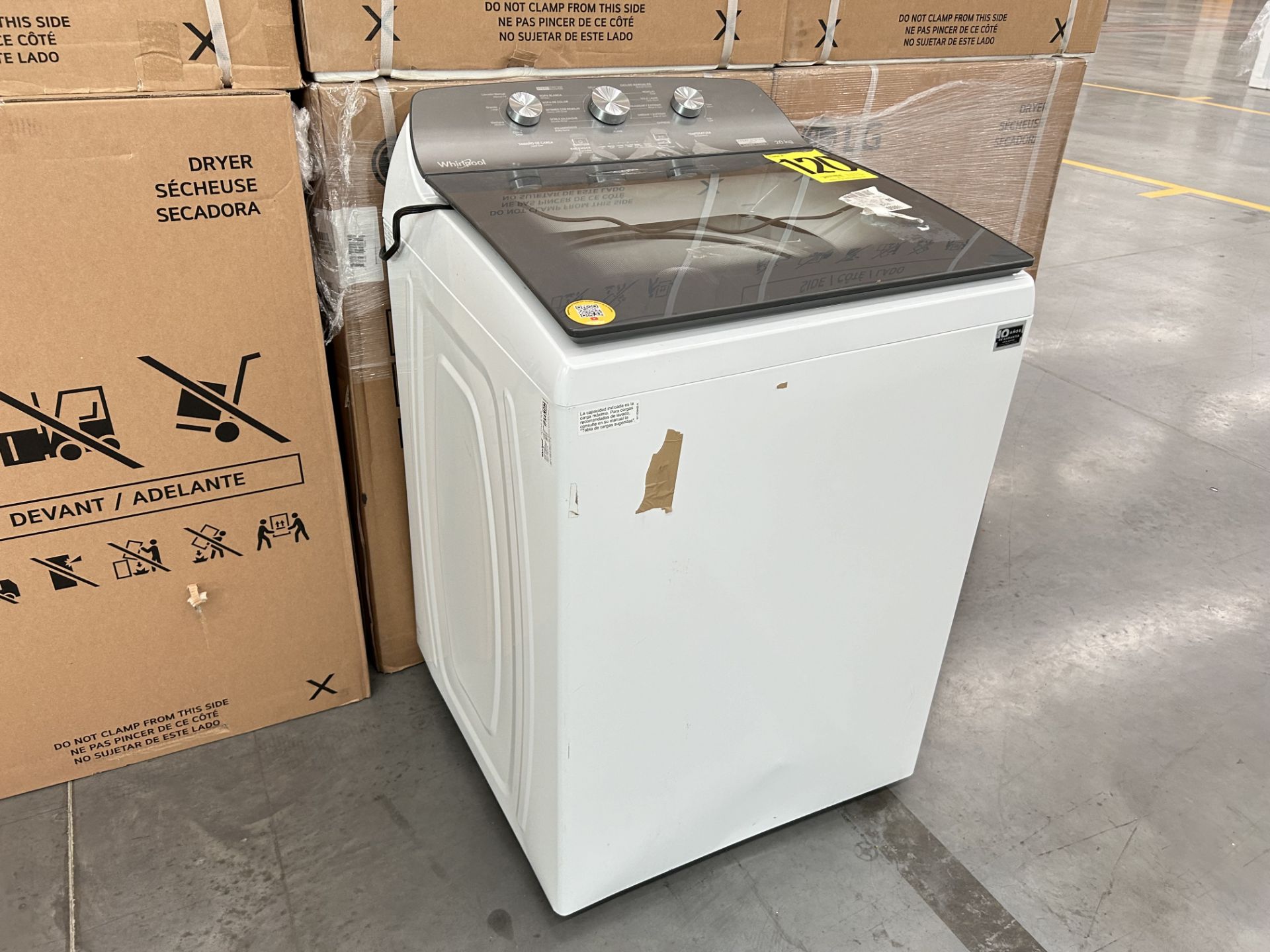 Lavadora de 20 Kg Marca WHIRLPOOL, Modelo 8MWTW2023WPM0, Serie 183343, Color BLANCO (Equipo de devo - Image 2 of 7