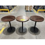 3 Mesas redondas bajas en Acero/Madera Color Café/Negro Medidas 60 cm de diámetro x 73.5 de alto (E
