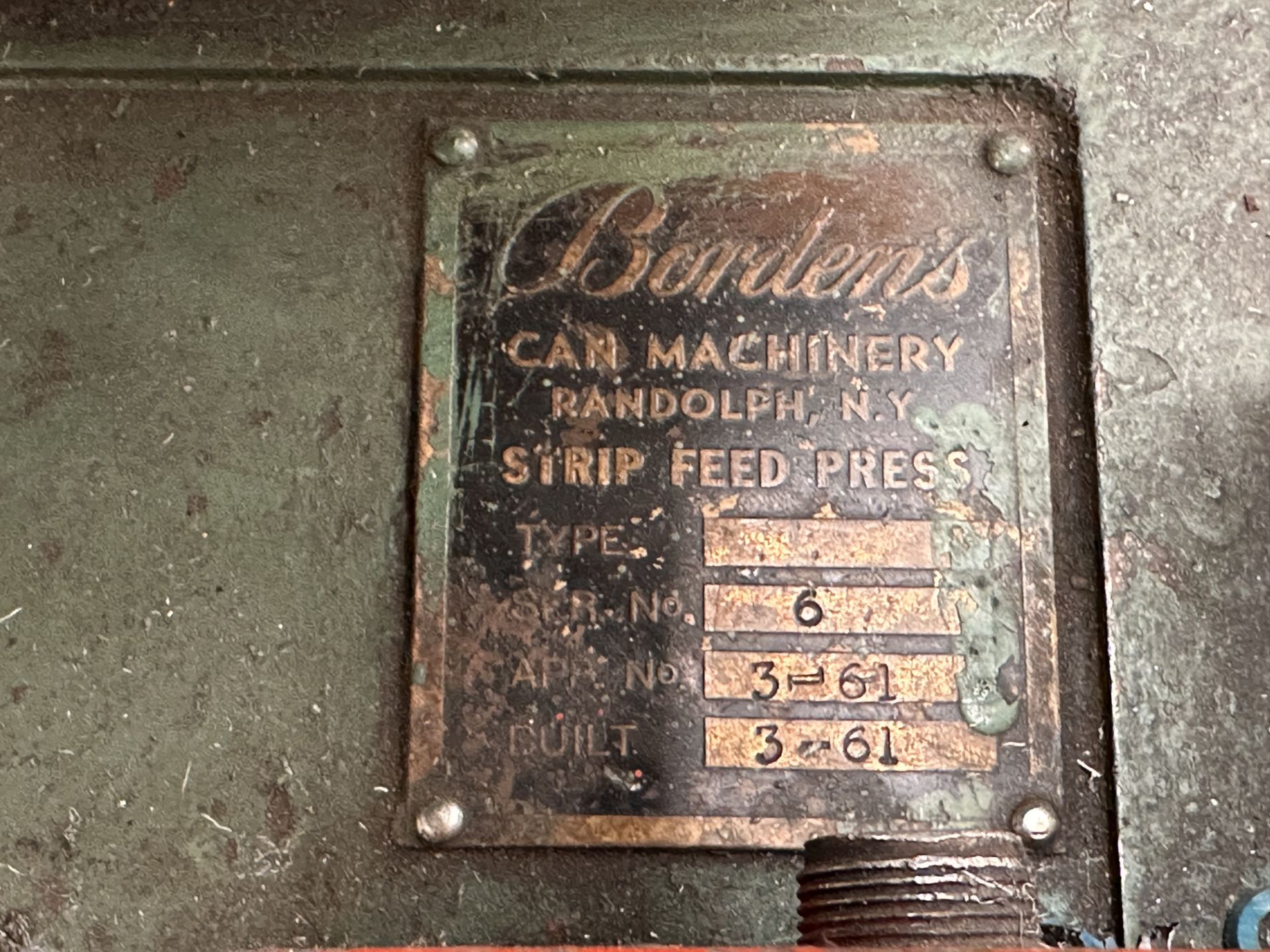 Bordens 40 ton Die Stamping Press, Model ND, Serial No. 6, Year 1961, 440V, Baldor 7.5 hp motor, Pn - Image 14 of 19