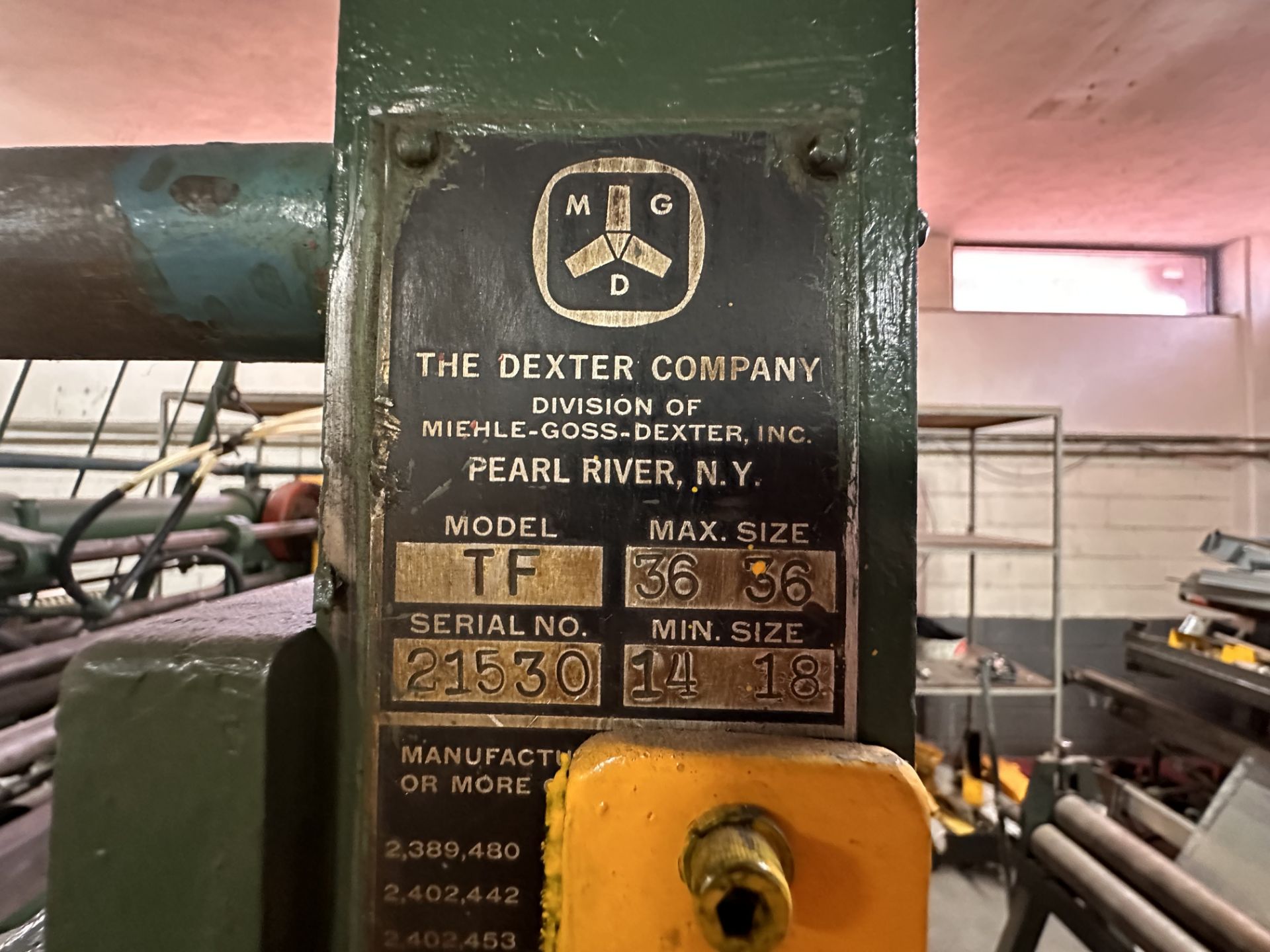 The Dexter Company Elevator, elevator or laminate receiver , Model TF, Serial No. 21530, Year ND, 2 - Image 11 of 13
