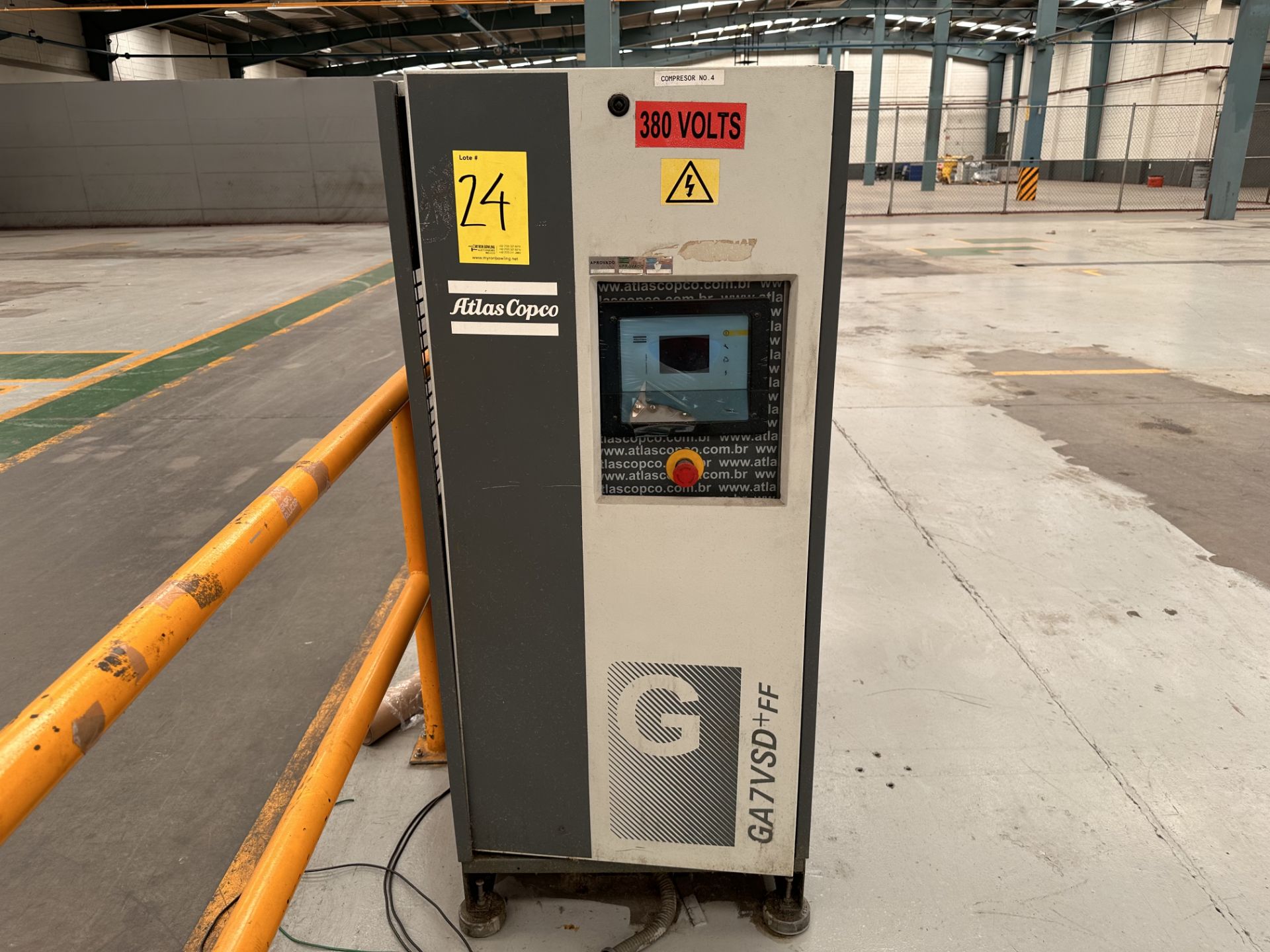 Atlas Copco Air Compressor, Model GA7VSD+ FF, Serial No. BQD 0109023, Year 2017, 380V, Maximum pres