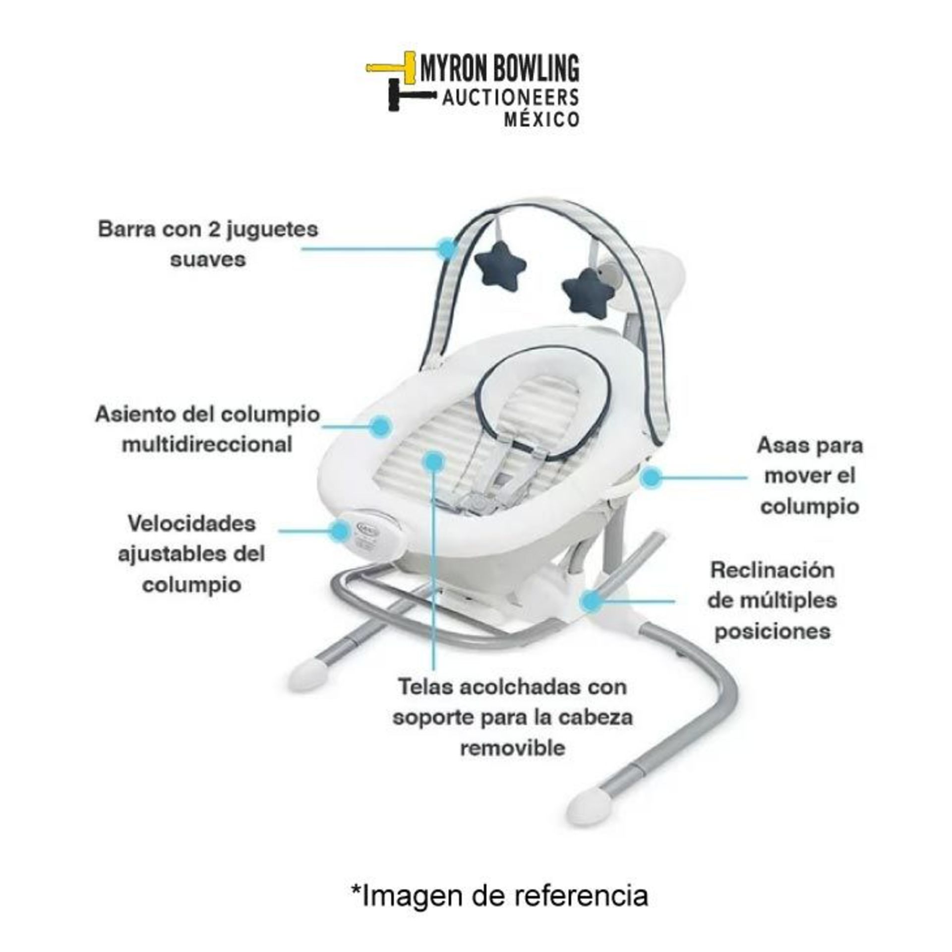 Lote de 10 artículos varios contiene: 1 columpio con mecedora portátil GRACO, 2 carriolas INFANTI, - Image 3 of 13