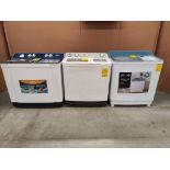 Lote de 3 lavadoras contiene: 1 lavadora de 20 KG marca DACE, Modelo LS2002C, Serie 08569, Color BL