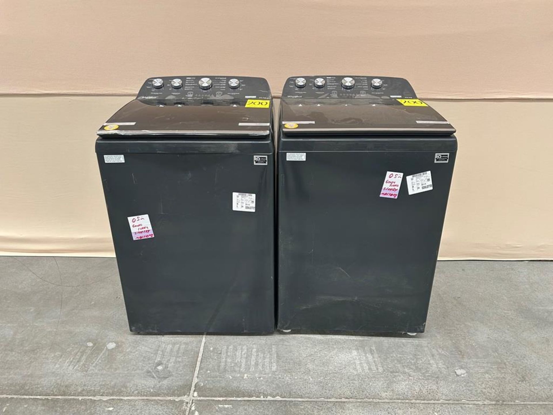 Lote de 2 lavadoras contiene: 1 Lavadora de 20 KG Marca WHIRPOOL, Modelo 8MWTW2024WLG0, Serie 97909
