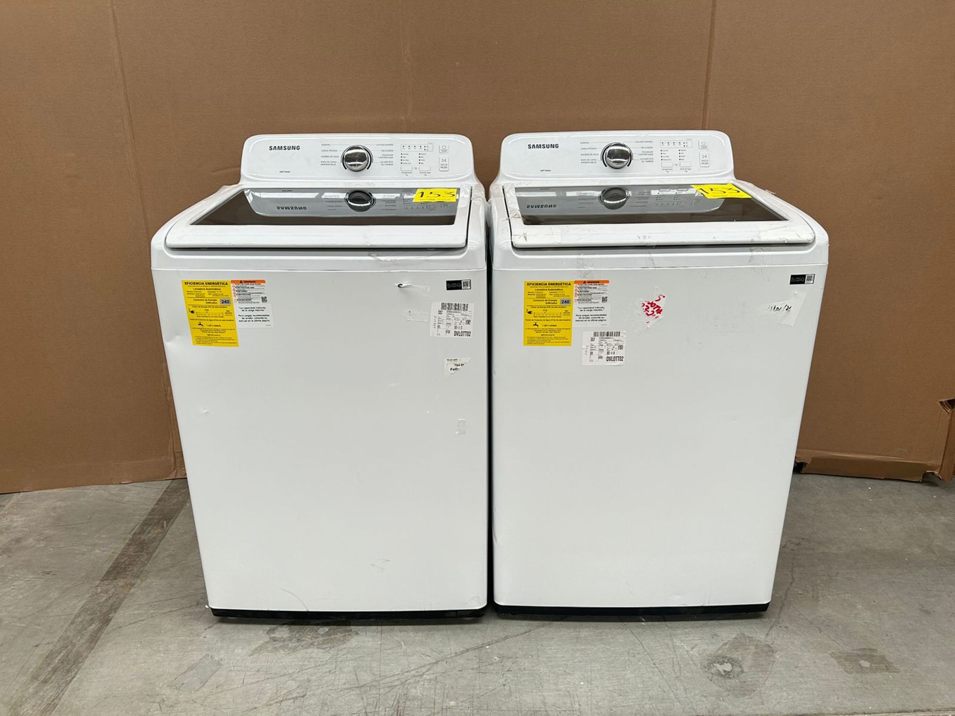Lote de 2 lavadoras contiene: 1 Lavadora de 20 KG Marca SAMSUNG, Modelo WA20A3351GW, Serie 00285R,