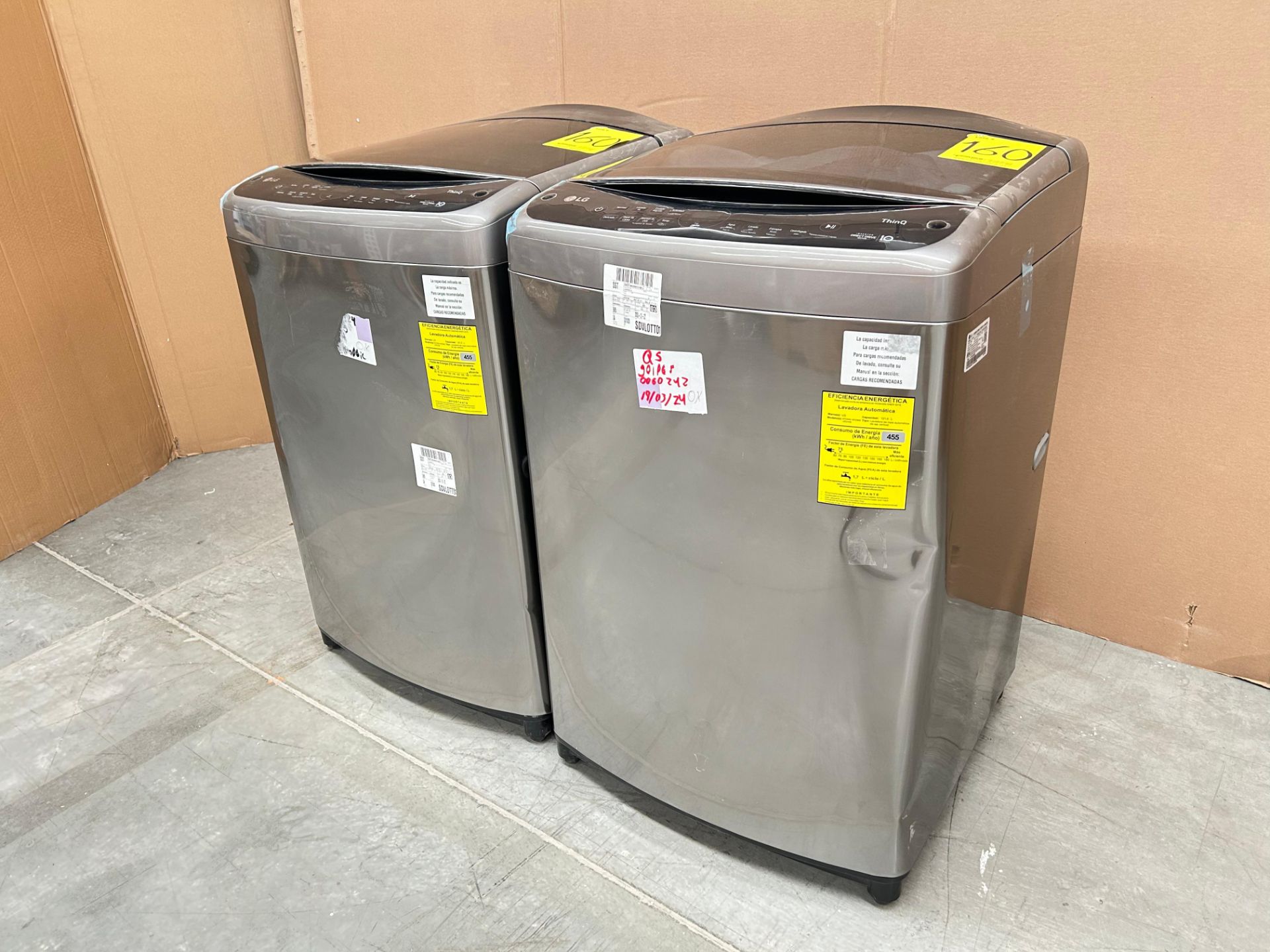 Lote de 2 lavadoras contiene: 1 Lavadora de 21 KG Marca LG, Modelo WT21VV6, Serie 2W599, Color GRIS - Image 2 of 5