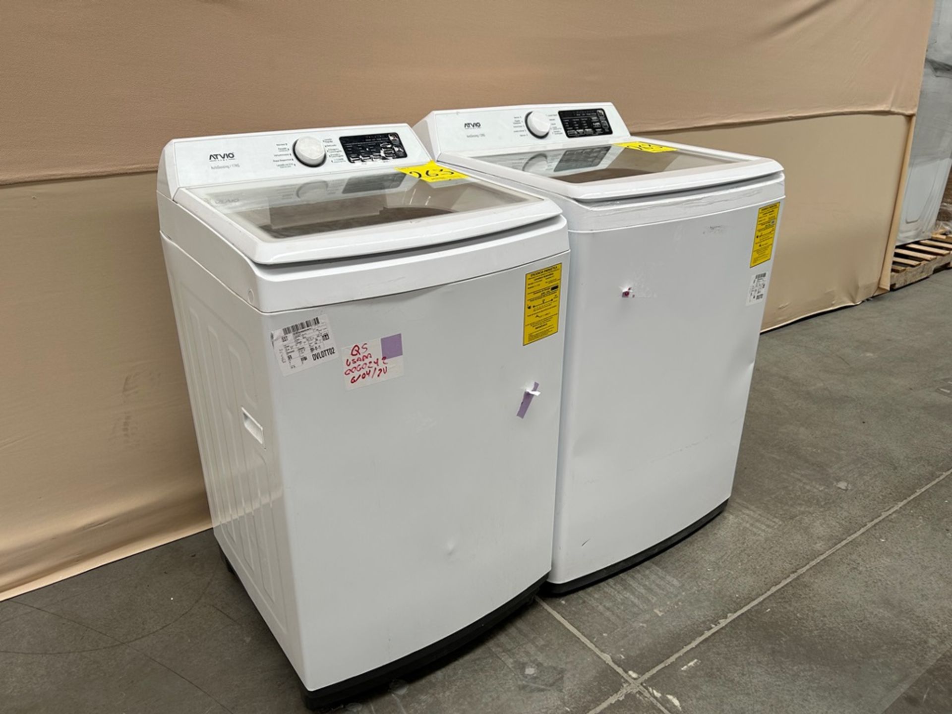 Lote de 2 lavadoras contiene: 1 Lavadora de 22 KG Marca ATVIO, Modelo TL22KG, Serie 00122, Color BL - Image 2 of 6