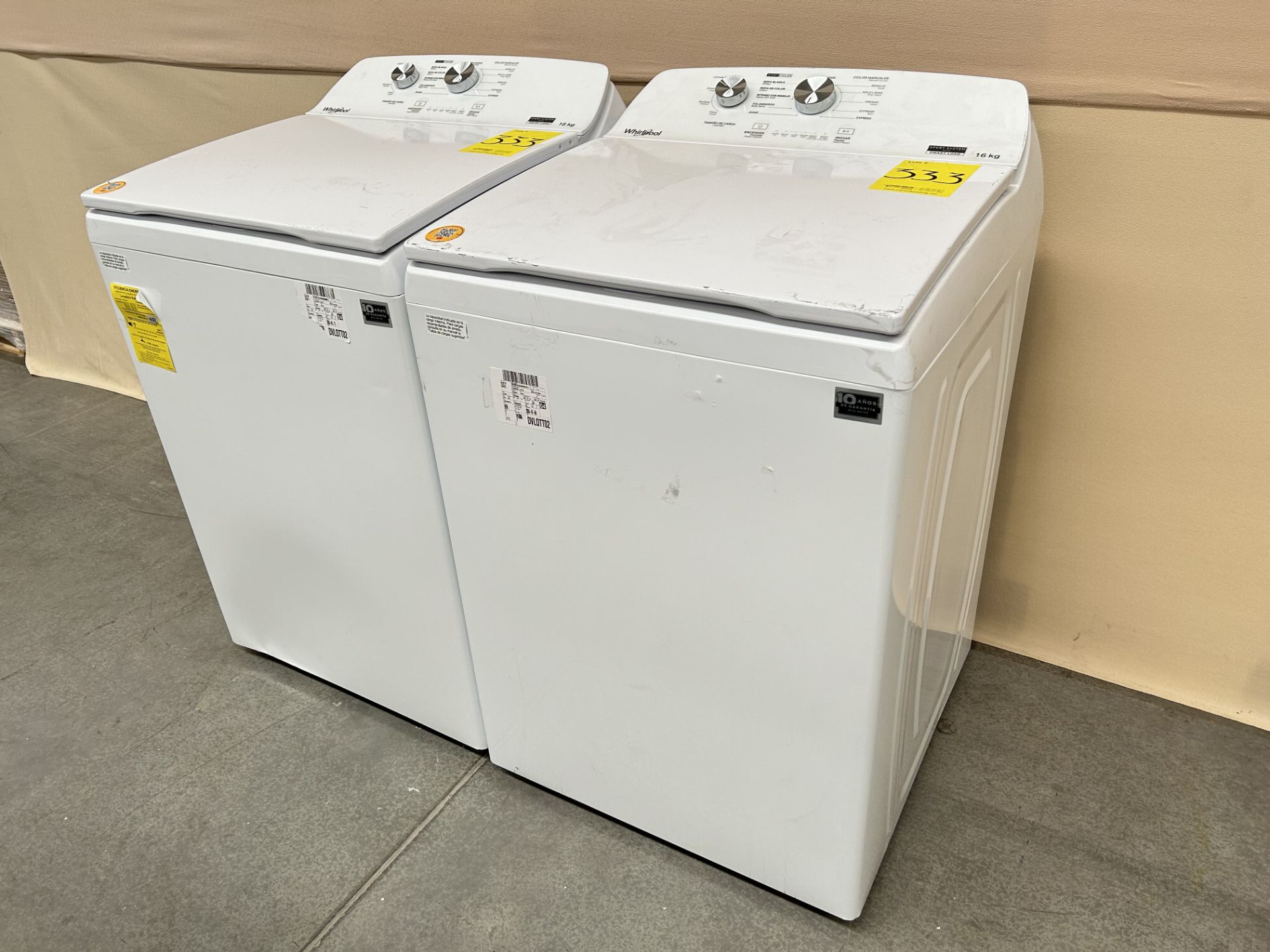 Lote de 2 lavadoras contiene: 1 Lavadora de 16 KG Marca WHIRPOOL, Modelo 8MWTW1612MJQ1, Serie 79464 - Image 3 of 6
