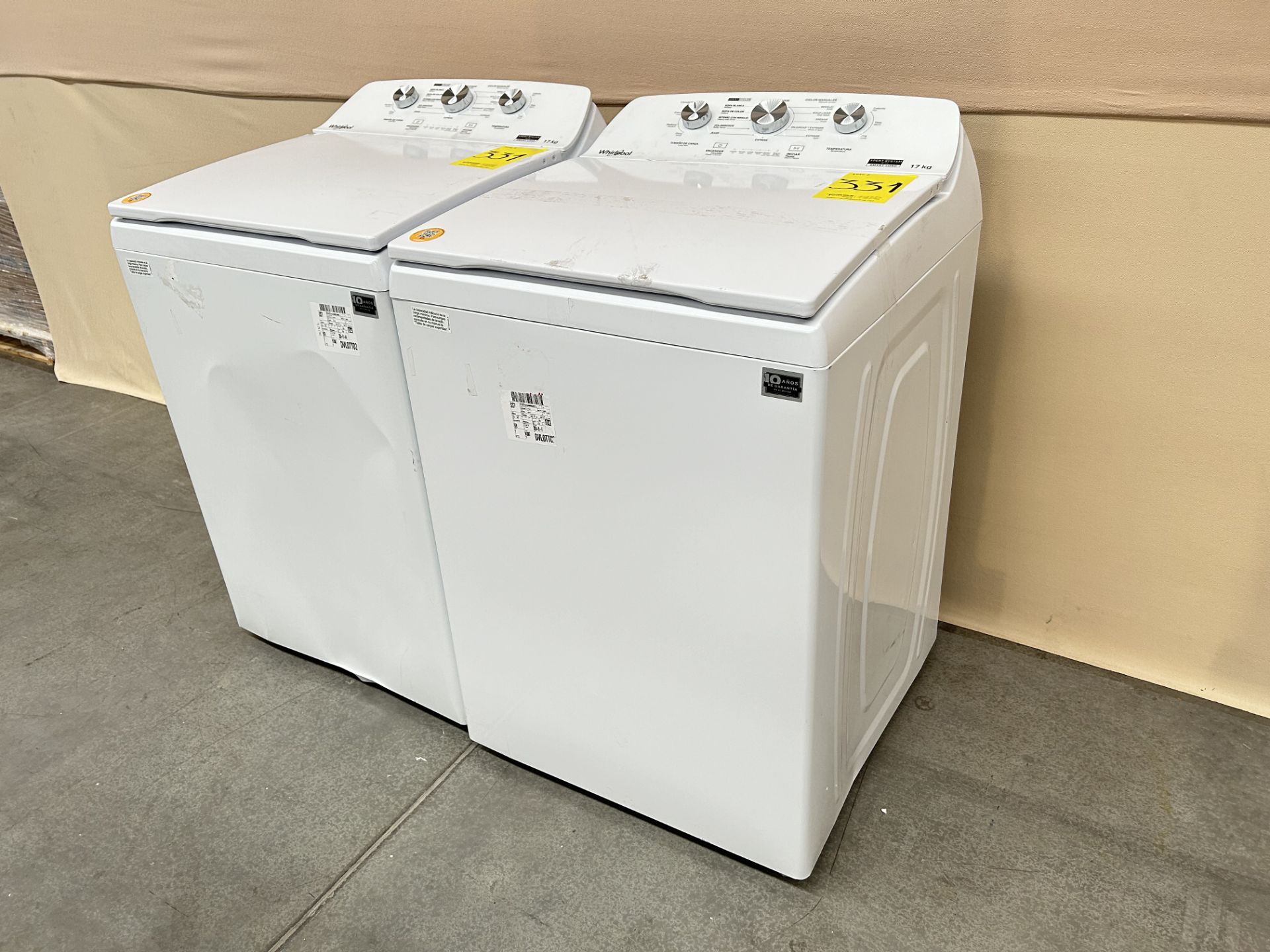 Lote de 2 lavadoras contiene: 1 Lavadora de 17 KG Marca WHIRPOOL, Modelo 8MWTW1713MJQ1, Serie 21286 - Image 2 of 5