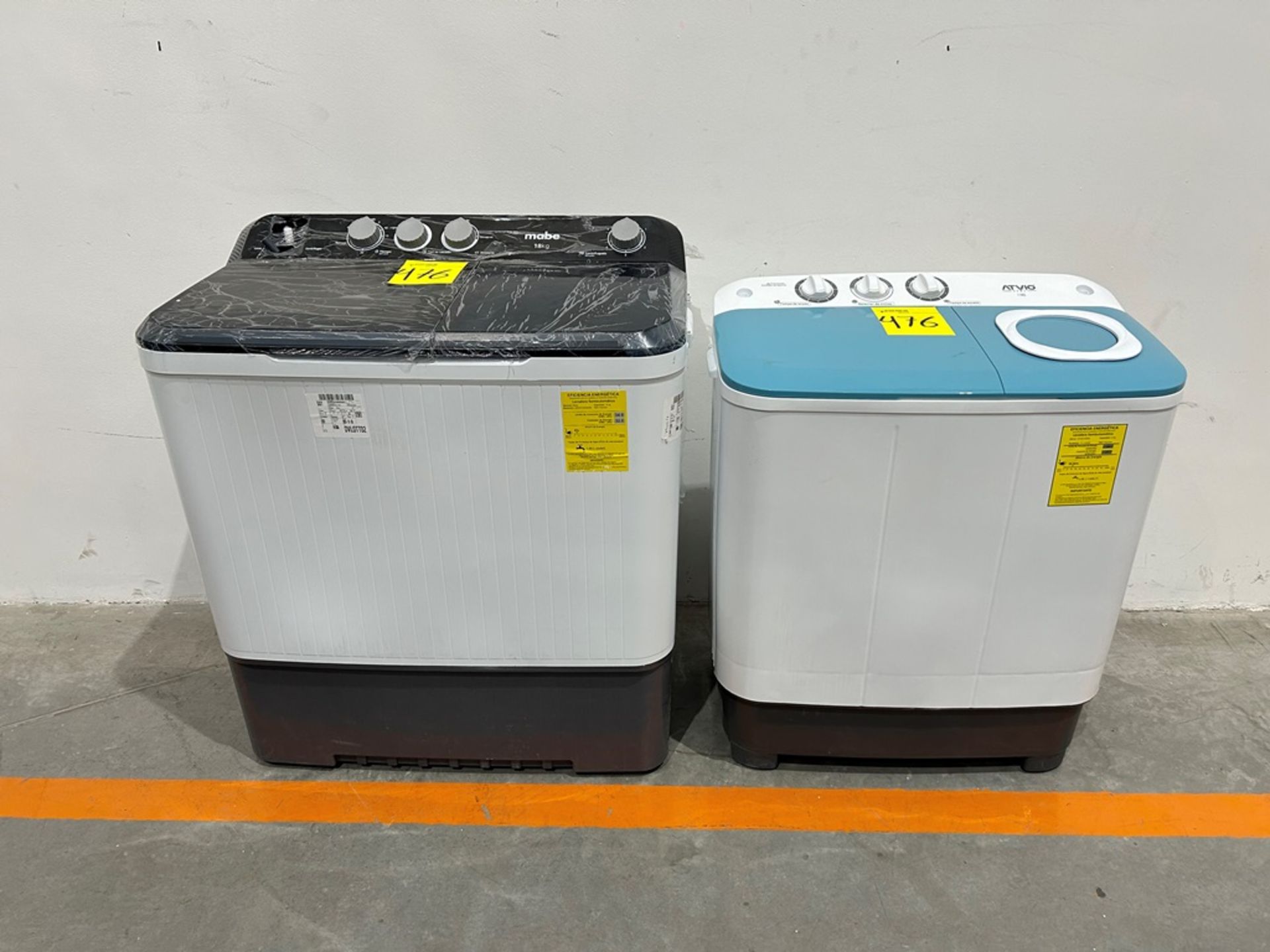 Lote de 2 lavadoras contiene: 1 Lavadora de 18 KG Marca MABE, Modelo LMA78113CBAB01, Serie MS1659,