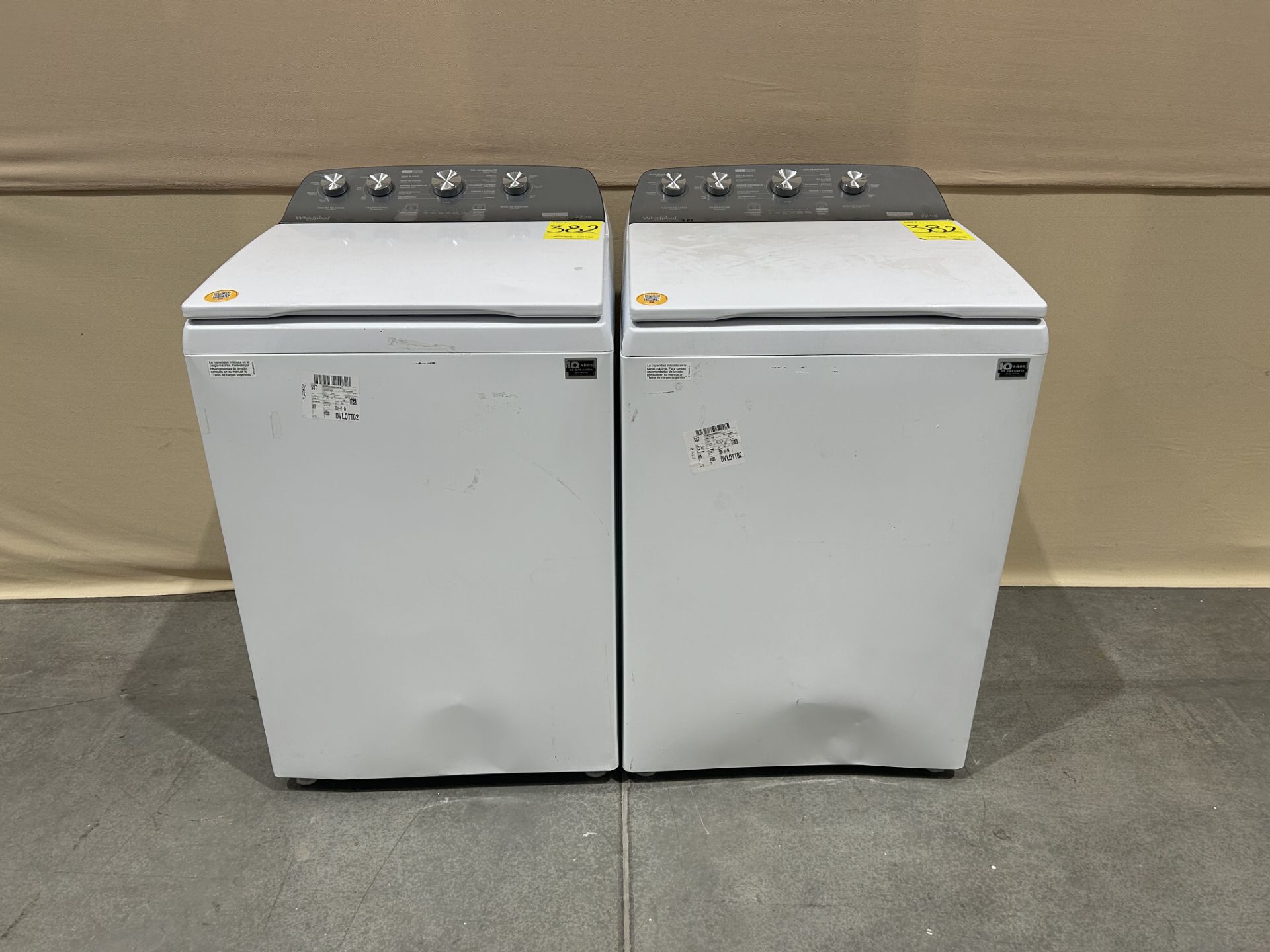 Lote de 2 lavadoras contiene: 1 Lavadora de 22 KG Marca WHIRPOOL, Modelo 8MWTW2224MPM0, Serie 67038