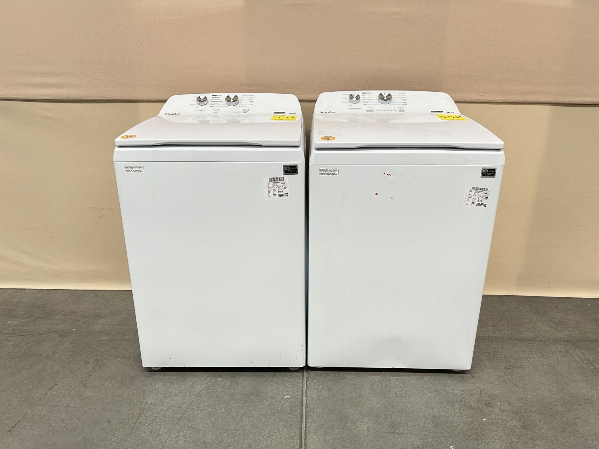 Lote de 2 lavadoras contiene: 1 Lavadora de 16 KG Marca WHIRPOOL, Modelo 8MWTW1612MJQ1, Serie 79459