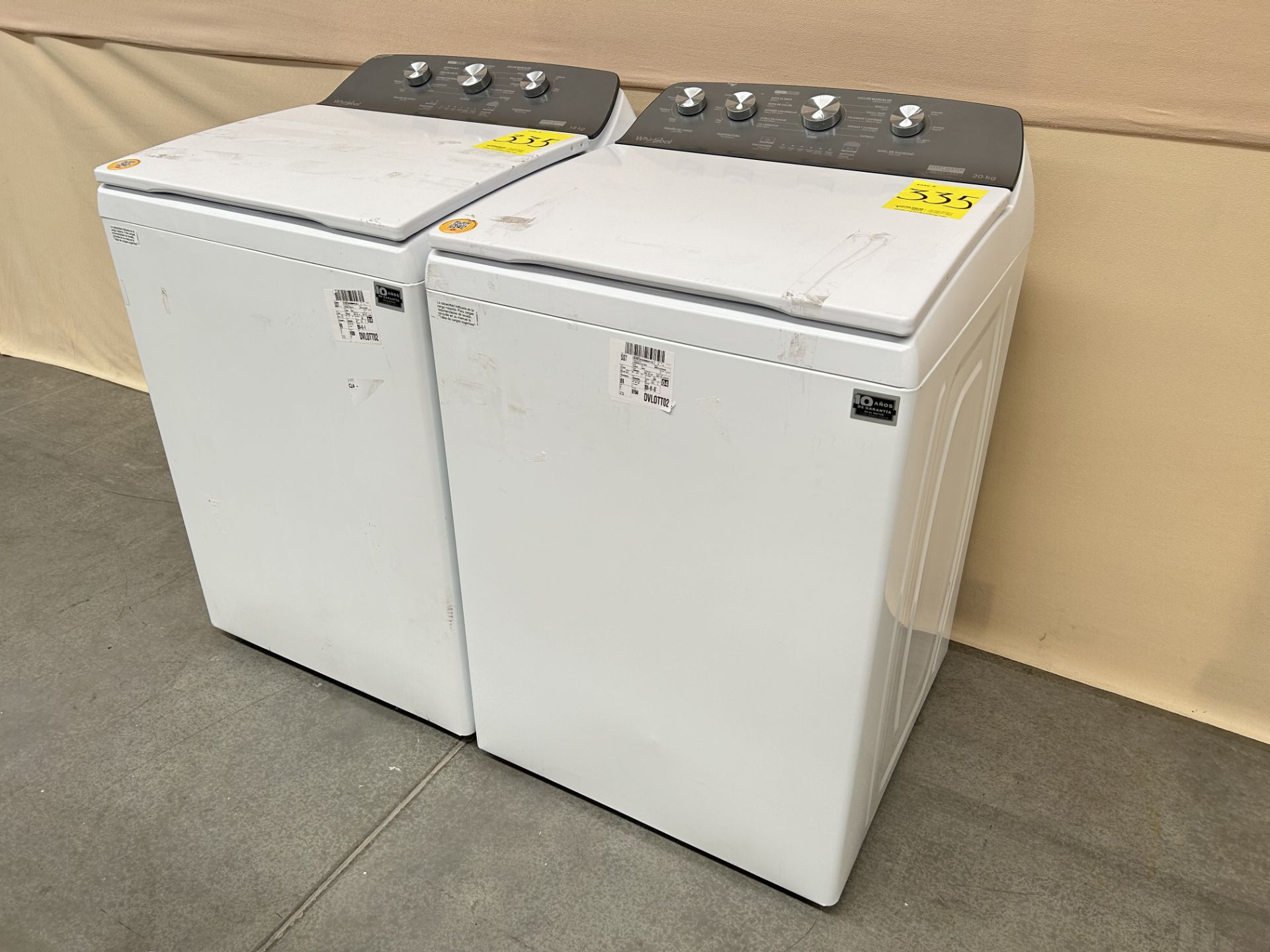 Lote de 2 lavadoras contiene: 1 Lavadora de 20 KG Marca WHIRPOOL, Modelo 8MWTW2024MJM0, Serie 73895 - Image 3 of 6