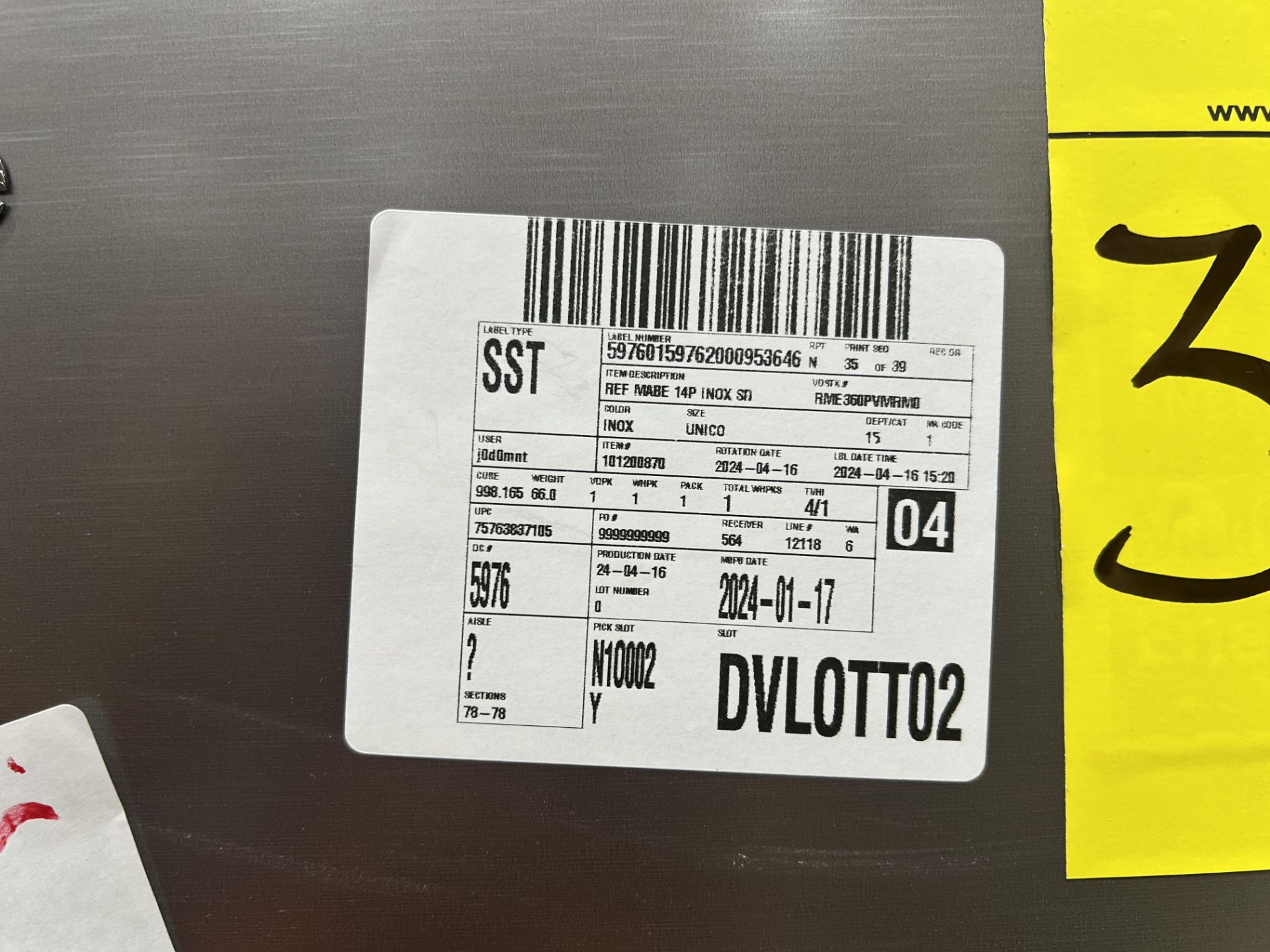 Lote de 2 refrigeradores contiene: 1 Refrigerador Marca MABE, Modelo RME360PVMRMA, Serie 822367, Co - Image 9 of 10