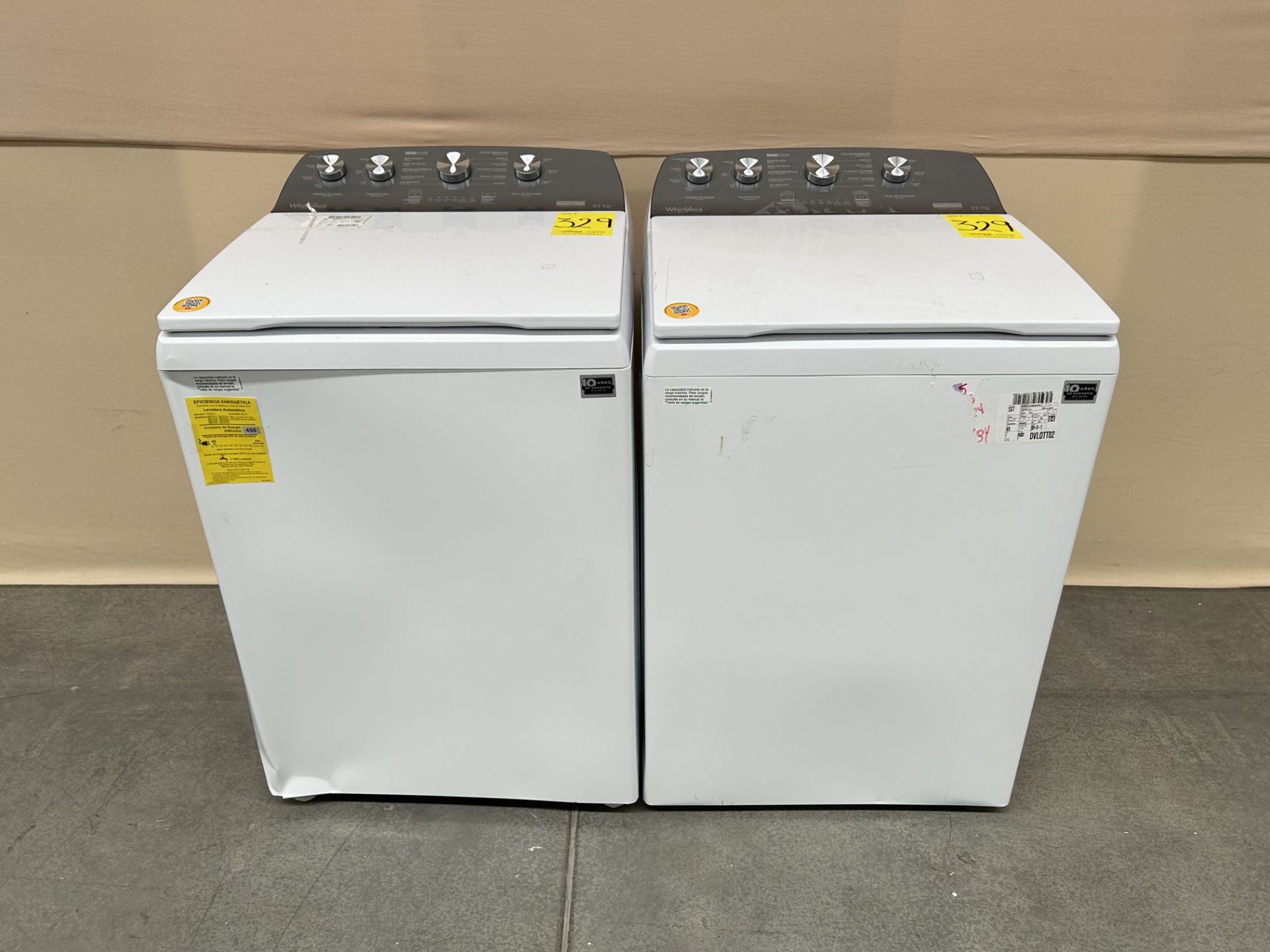Lote de 2 lavadoras contiene: 1 Lavadora de 22 KG Marca WHIRPOOL, Modelo 8MWTW2224MPM0, Serie 71278