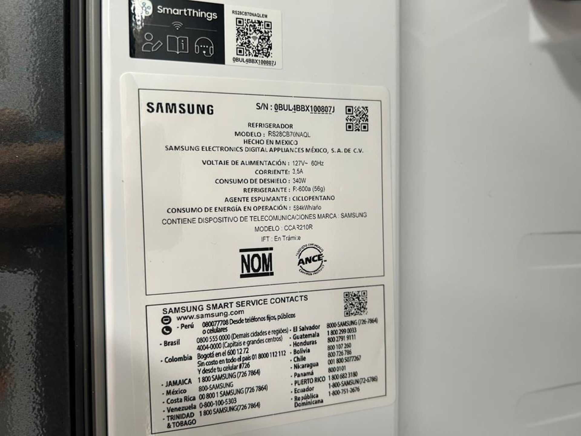 (NUEVO) Refrigerador Marca SAMSUNG, Modelo RS28CB70NAQL, Serie 00807J, Color GRIS - Image 8 of 10