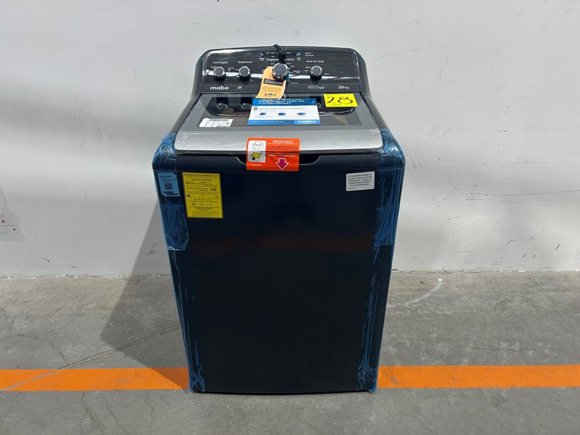 (NUEVO) Lavadora de 20 KG Marca MABE, Modelo LMX70214WDAB00, Serie 10034, Color NEGRO