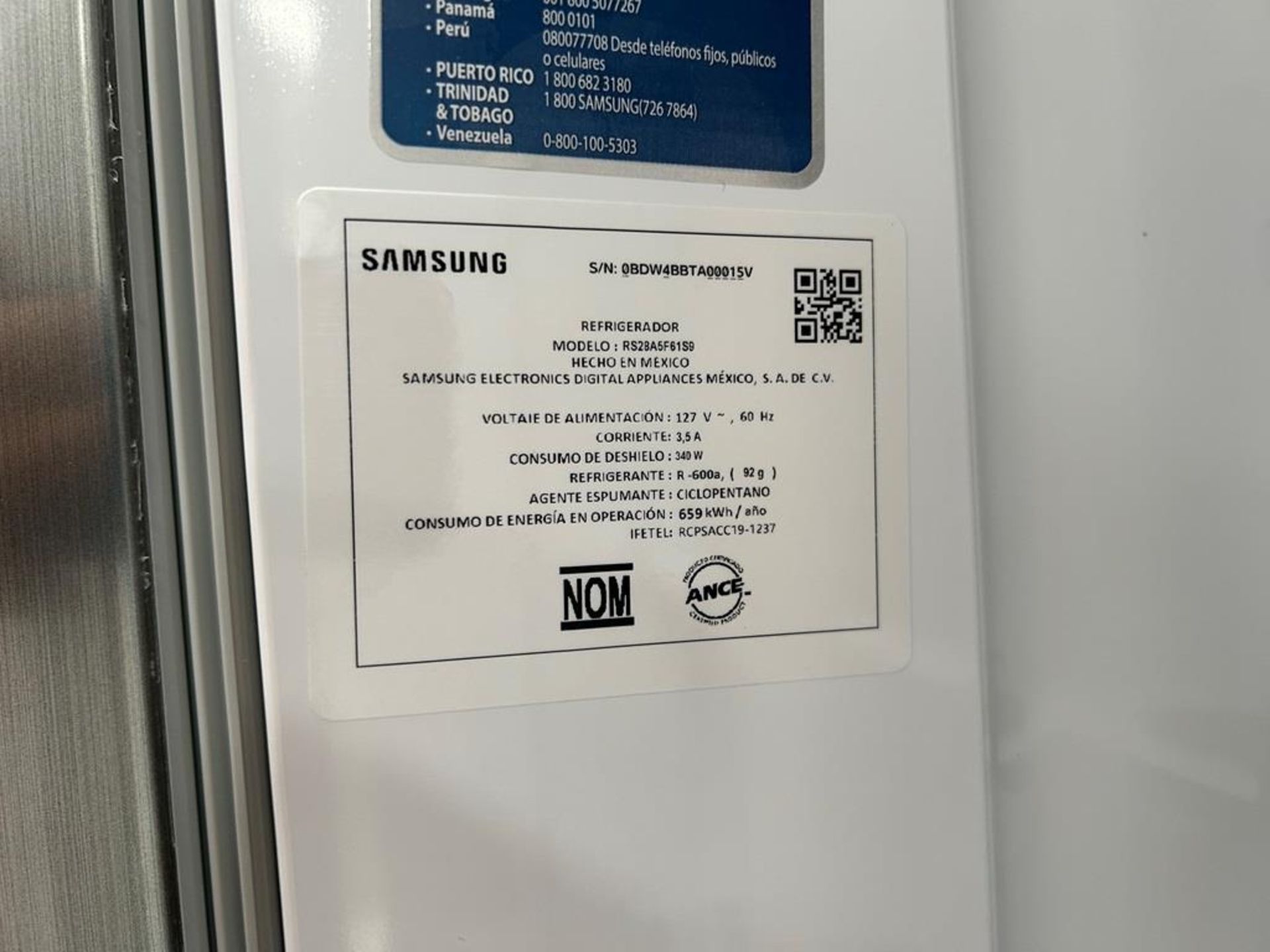(NUEVO) Refrigerador Marca SAMSUNG, Modelo RS28A5F61S9, Serie 000015V, Color GRIS - Image 8 of 10